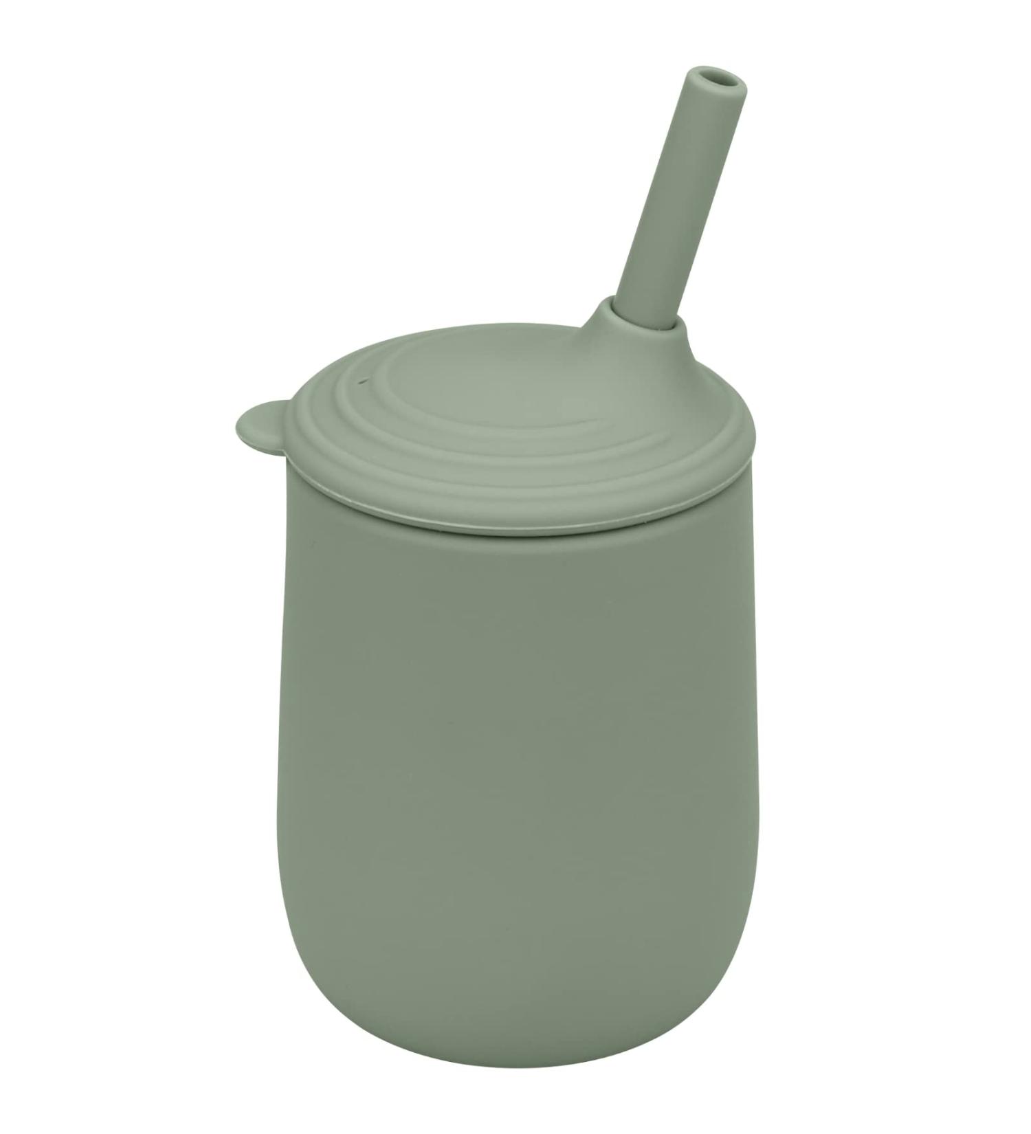 Mintlyfe Baby Trainer Cup - Food Grade Silicone Training Cup with Straw and Lid - BPA-Free, Unbreakable, Spill Proof Sippy Cup for Toddlers 7oz - Sage - Buy Online on GoSupps.com