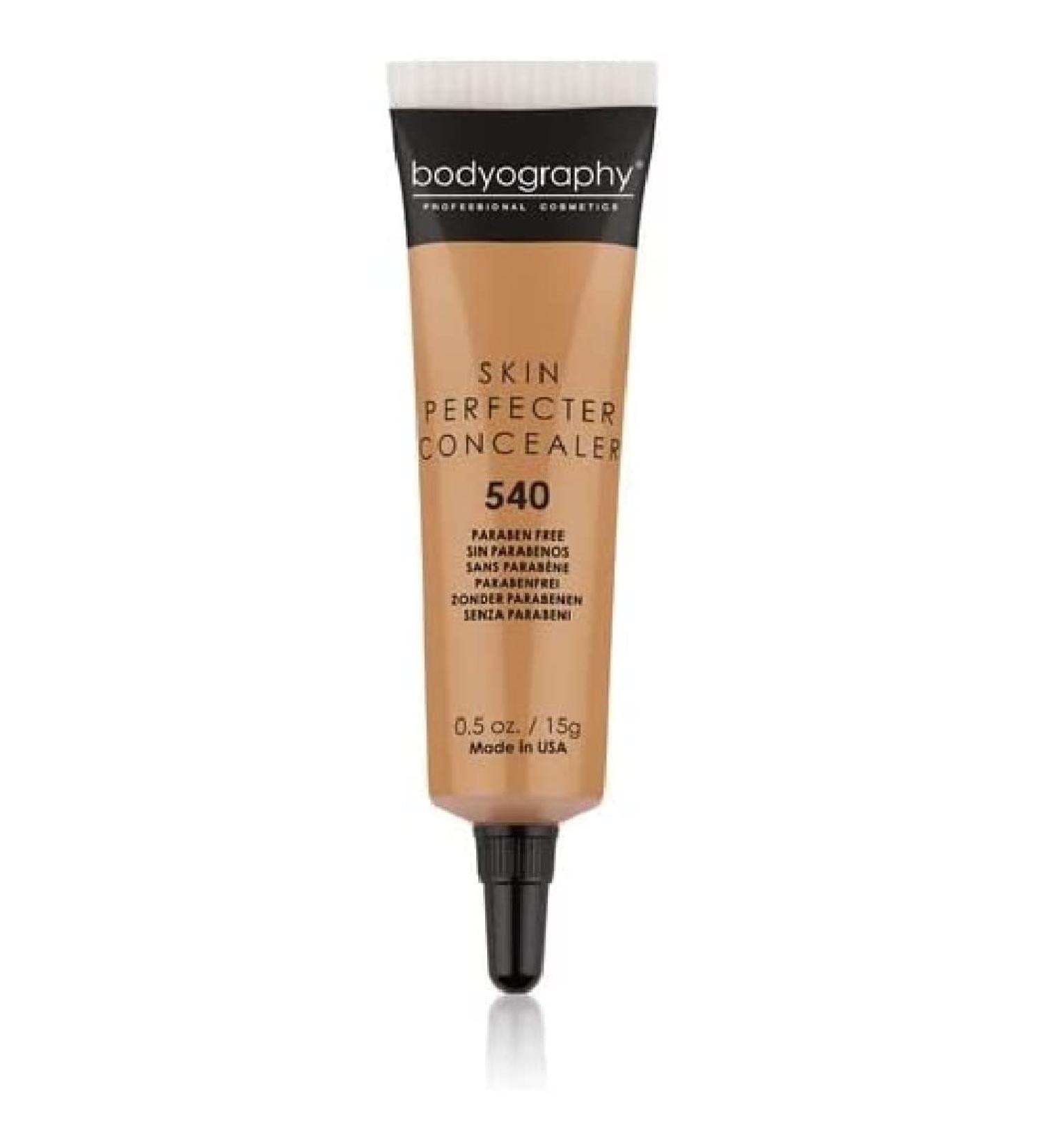 Bodyography Full Coverage Concealer (Medium Dark 540): Oil-Free Color Corrective Salon Makeup w/ Minerals  Vitamin E  Antioxidants | Vegan  Gluten-Free  Paraben-Free