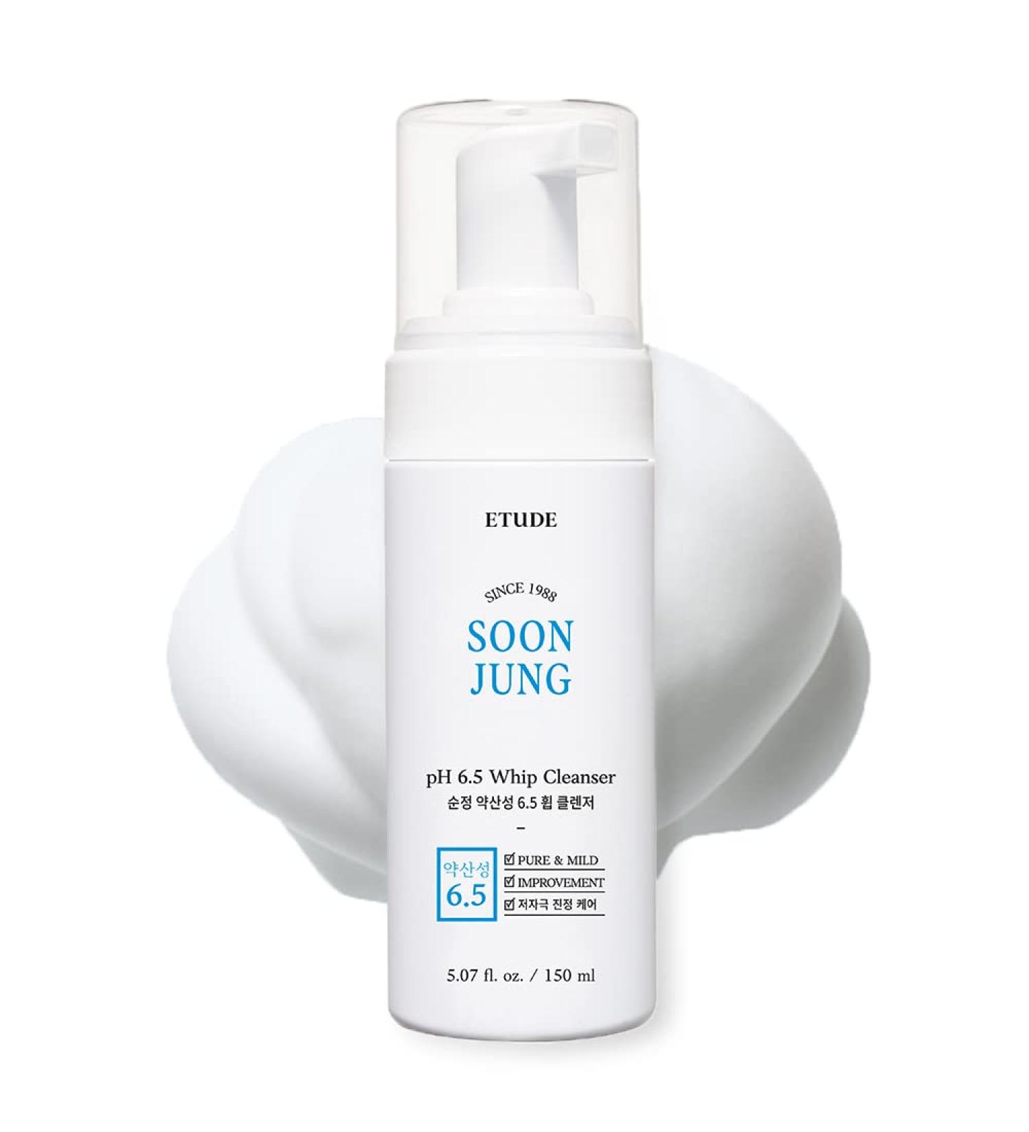 ETUDE SoonJung pH 6.5 Whip Cleanser 150ml - Non-Comedogenic, Hypoallergenic, Low-pH Korean Face Wash for Sensitive Skin - Buy Online on GoSupps.com