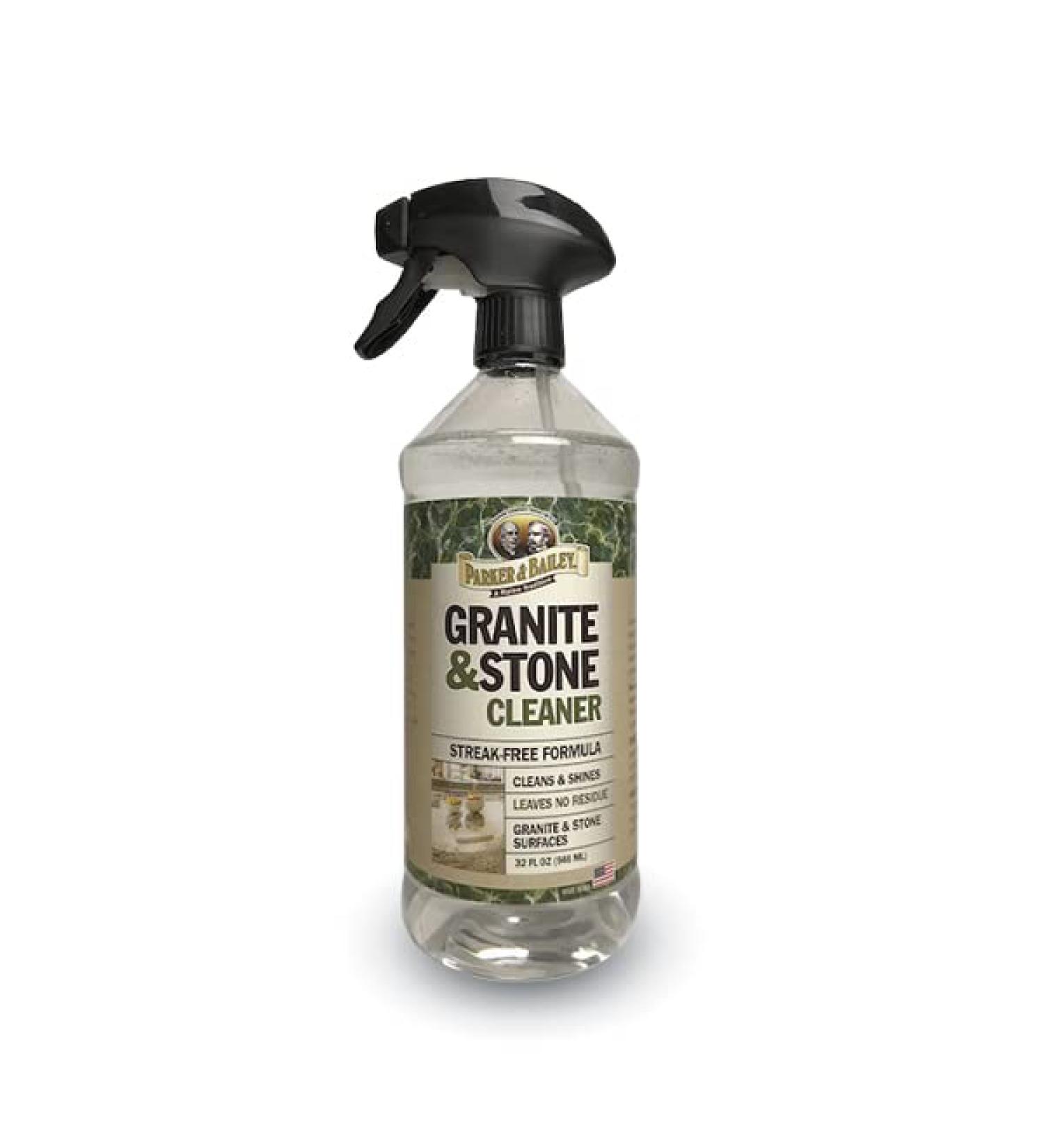 PARKER & BAILEY Granite & Stone Cleaner 32 Oz - Best Daily Granite Countertop Cleaner for Kitchen & Bathroom - Marble, Tile, Quartz, Slate Cleaner - White - Buy Online on GoSupps.com
