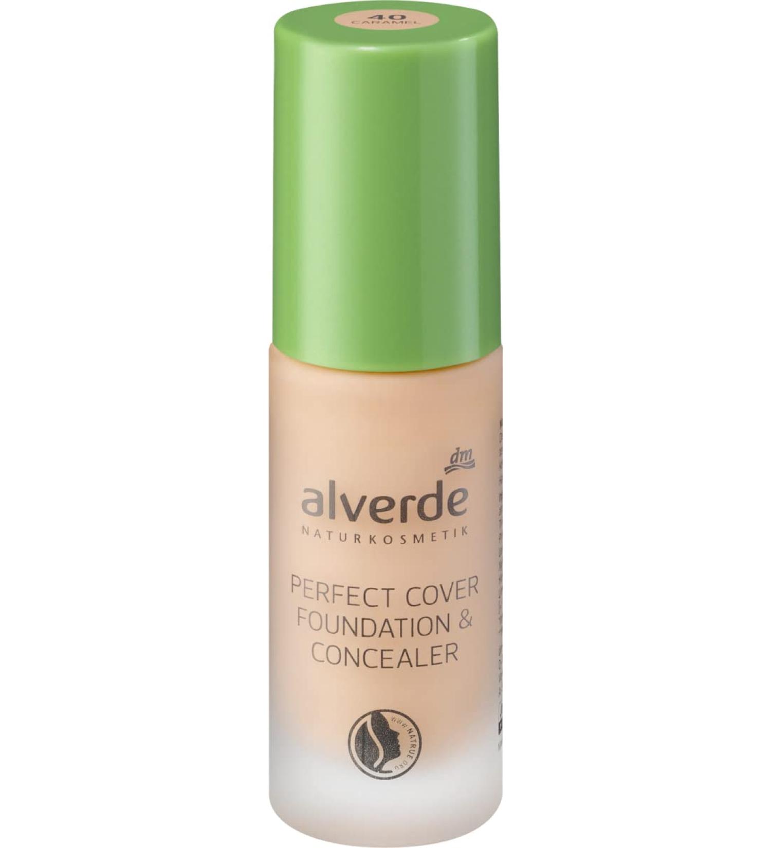 alverde NATURAL COSMETICS Perfect Cover Foundation & Concealer Caramel 40 20 ml vegan 20 ml (1 pack) Caramel 40
