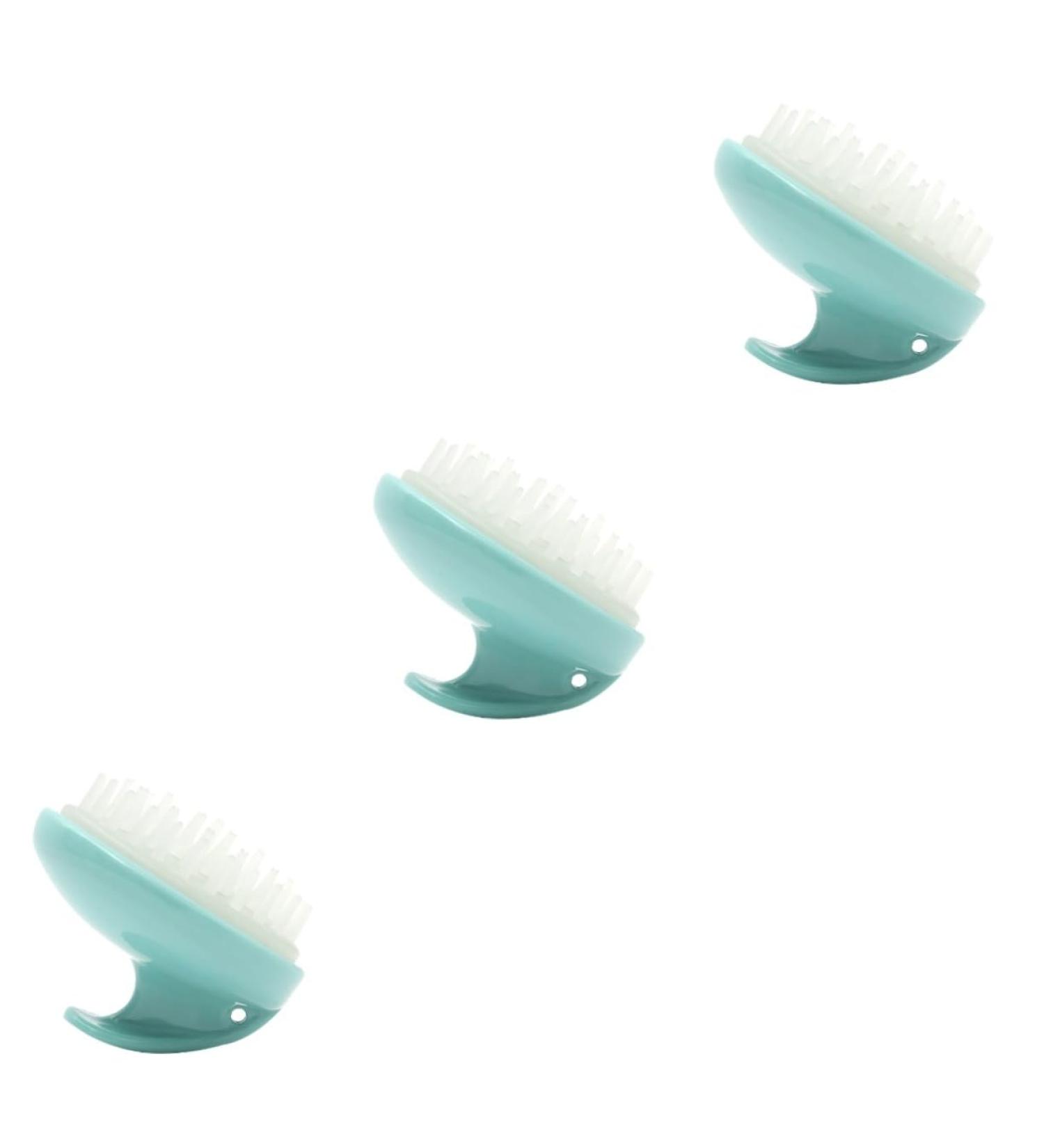 Frcolor 3 STK Silicone Hair Scalp Shampoo Brushes - Soft Massage Device for Dandruff Removal & Head Skin Care - Buy Online on GoSupps.com