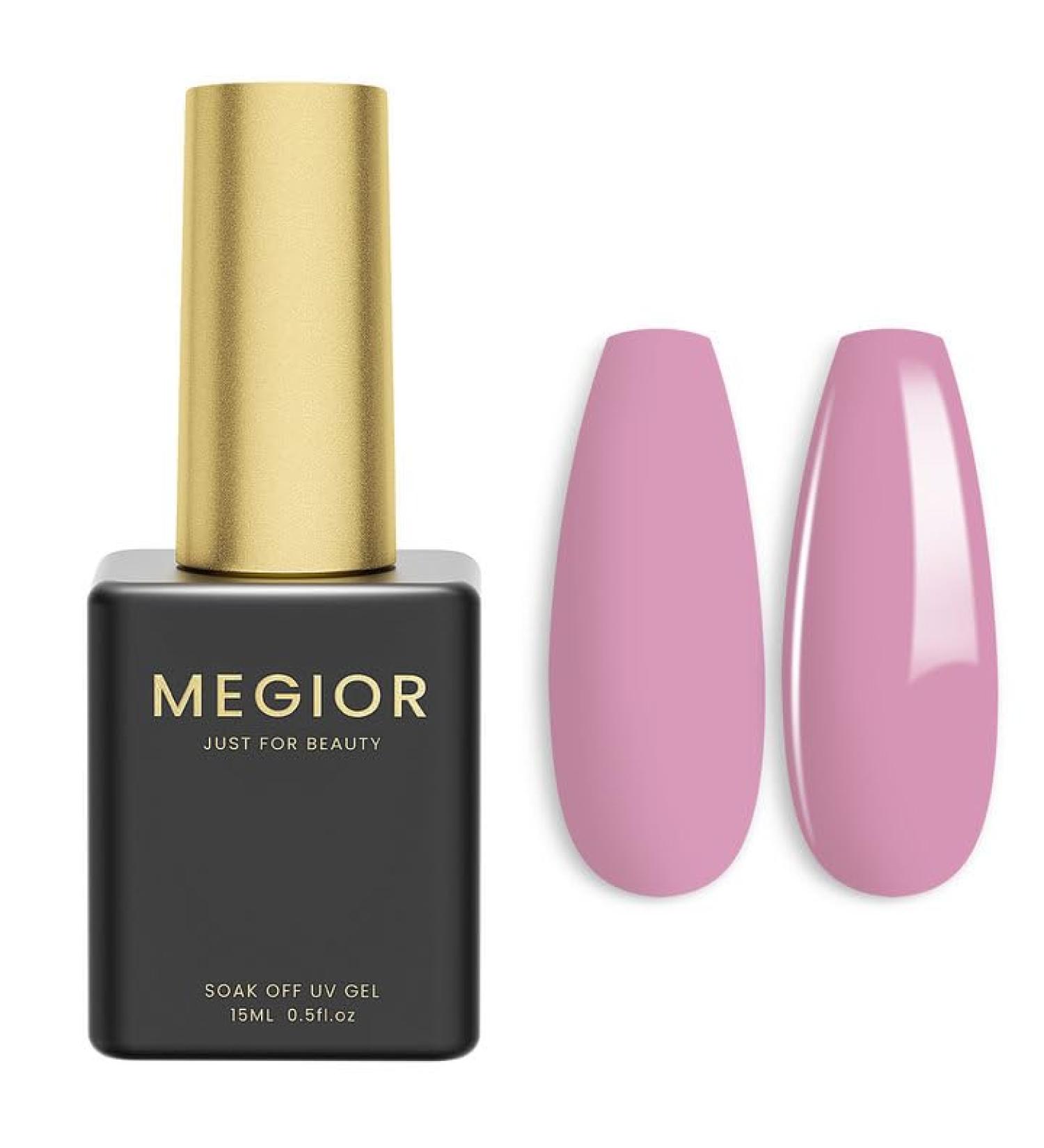 MEGIOR Pink Gel Nail Polish 15ml Mauve Pink Gel Polish 1PCS Soak Off UV LED Nail Gel Polish for Nail Art Manicure Salon DIY Home for Women Girls Nails - Buy Online on GoSupps.com