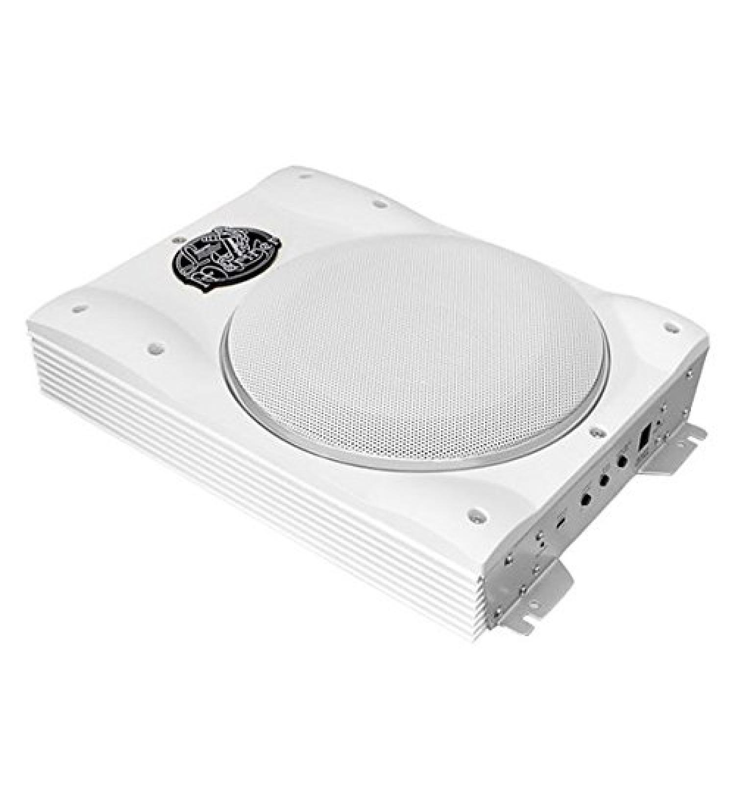 Lanzar AQTB8 White Low Profile Marine Subwoofer - 1000W 8 Slim Active Waterproof Bass Speaker for Marine Vehicles - Buy Online on GoSupps.com