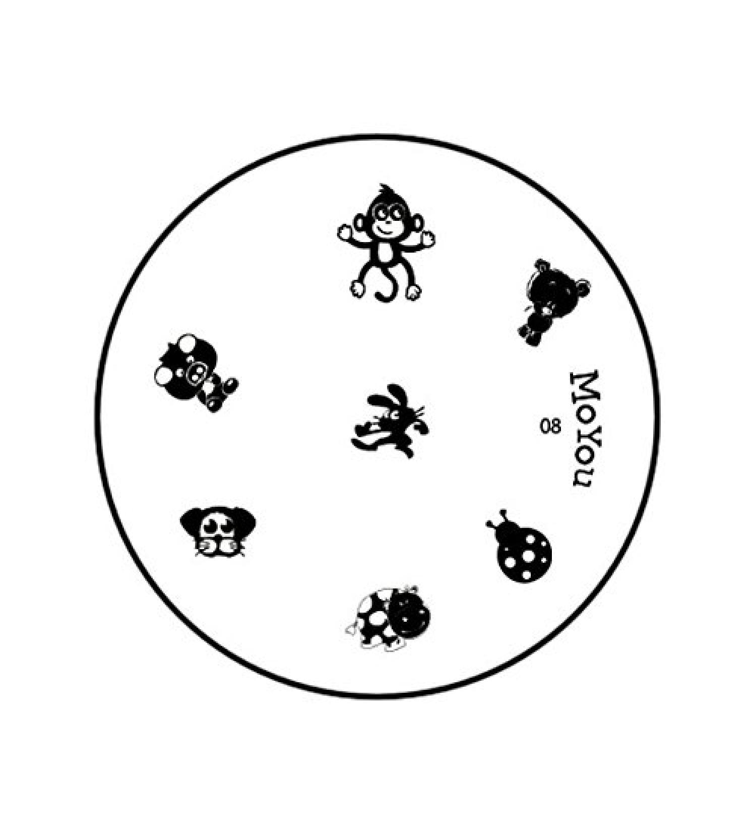 Original MoYou Nail Art Image Stamp Plate Number 08 Manicure Design