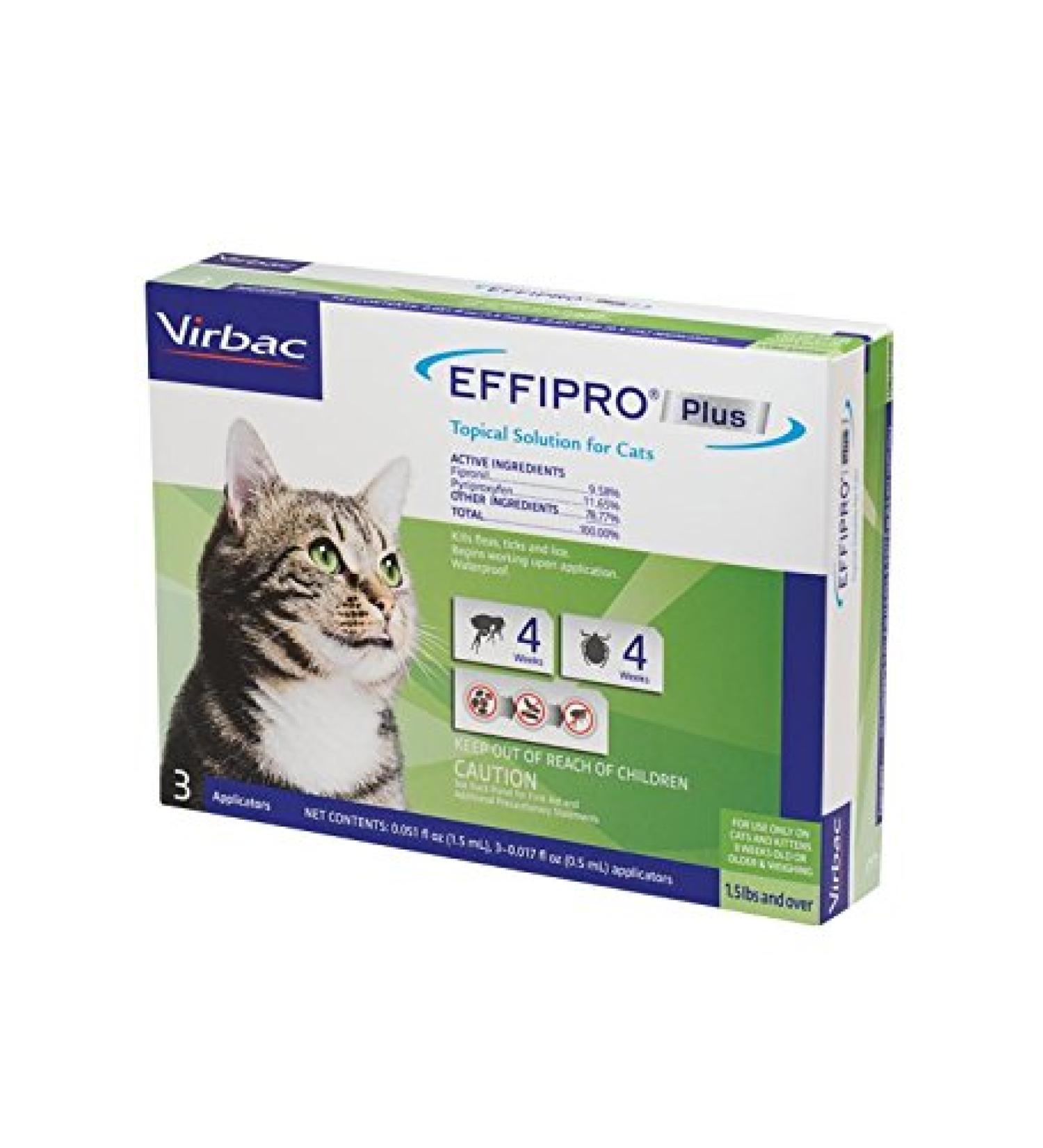 Virbac Effipro PLUS Topical Solution For Cats, 3 Month Supply