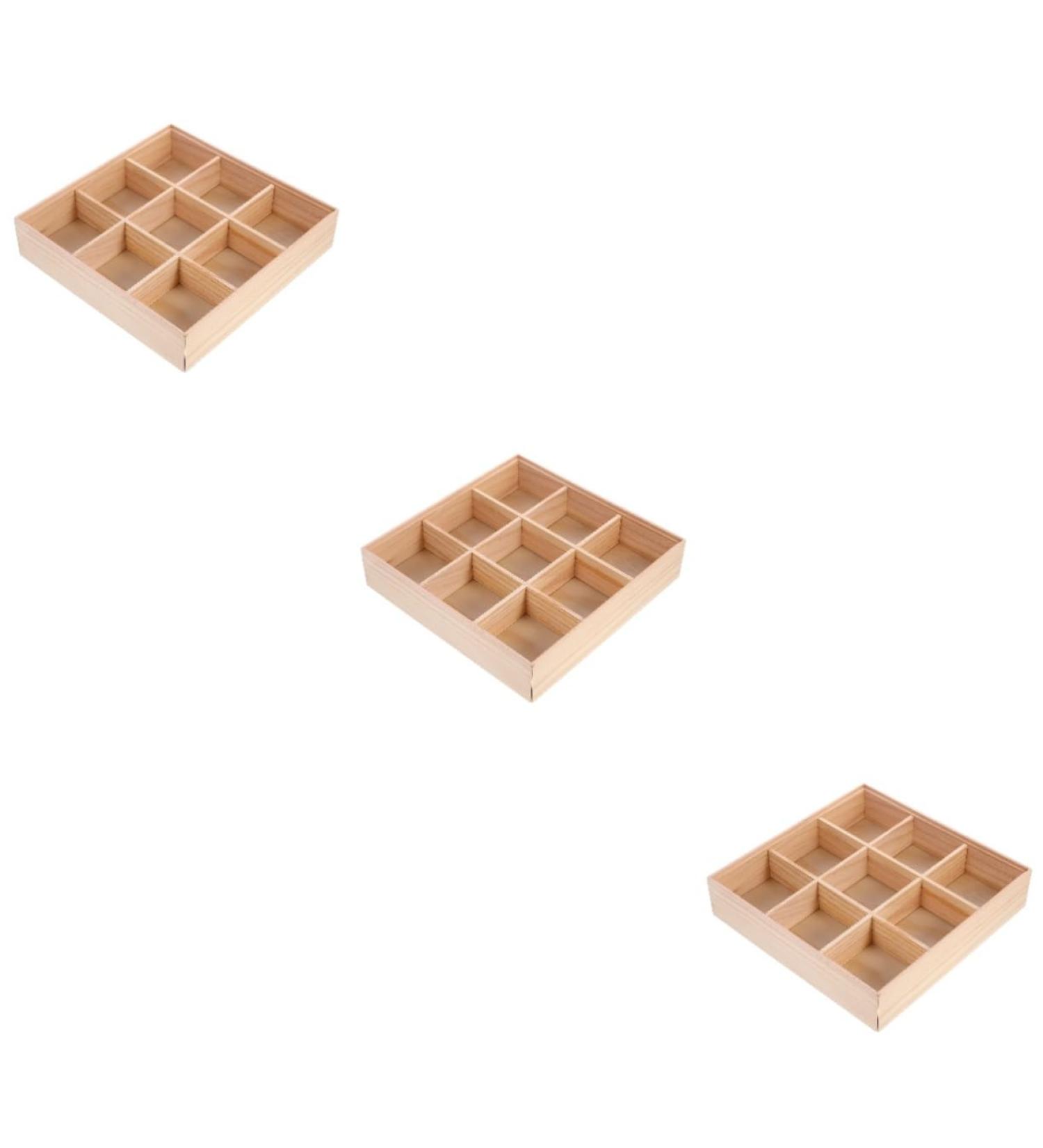 Alipis 3pcs Storage Box Food Tray Fruit Serving Case Tea Organizer for Tea Bags Service Box Wood Desktop 27.80X27.80X6.00CMx3pcs As Shownx3pcs - Buy Online on GoSupps.com