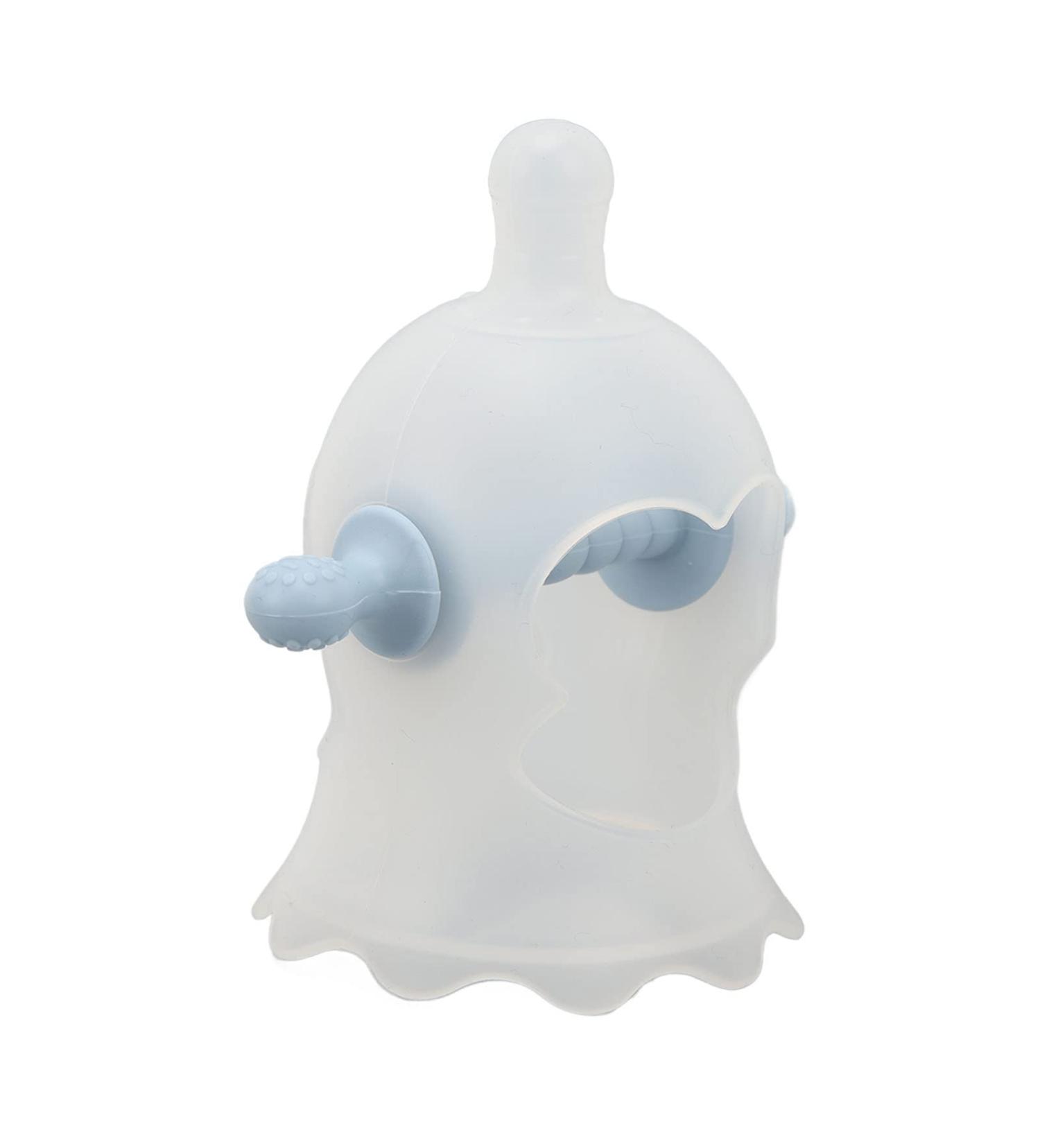 Wrist Hand Teether Monkey Head BPA Free Safe Teething Toy for Toddler Bed - Transparent Blue - Buy Online on GoSupps.com