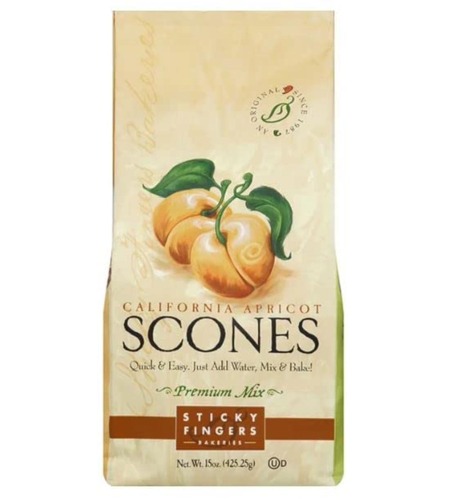 Sticky Fingers Scone Mix - Apricot Flavor | 15 Oz - Buy Online on GoSupps.com