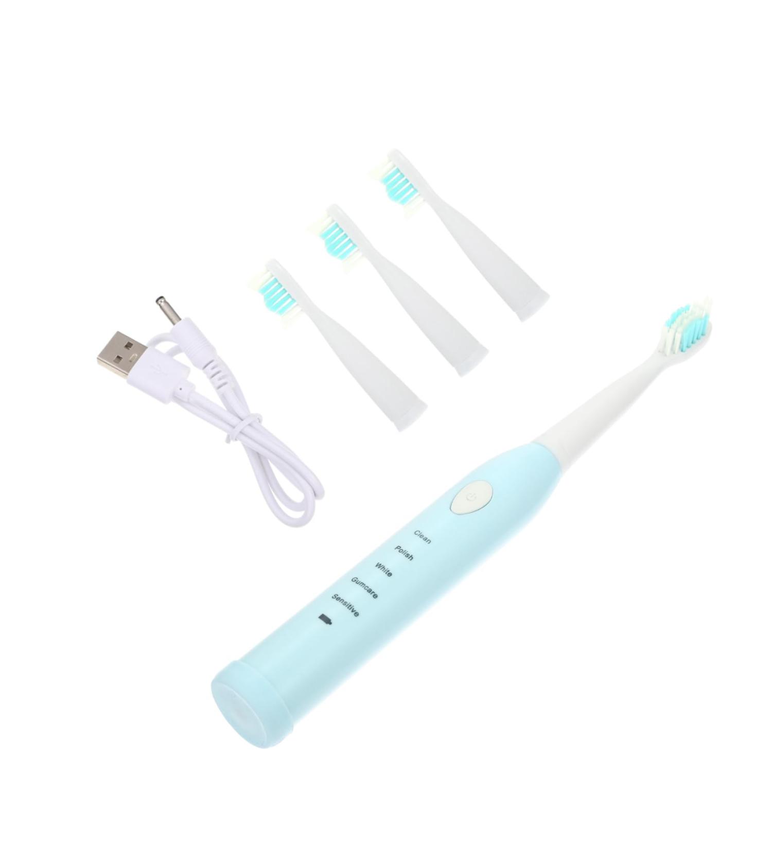 Orfofe Children's Electric Toothbrush Set - USB Rechargeable Automatic Kids Toothbrush with Travel Case - Blue - Buy Online on GoSupps.com