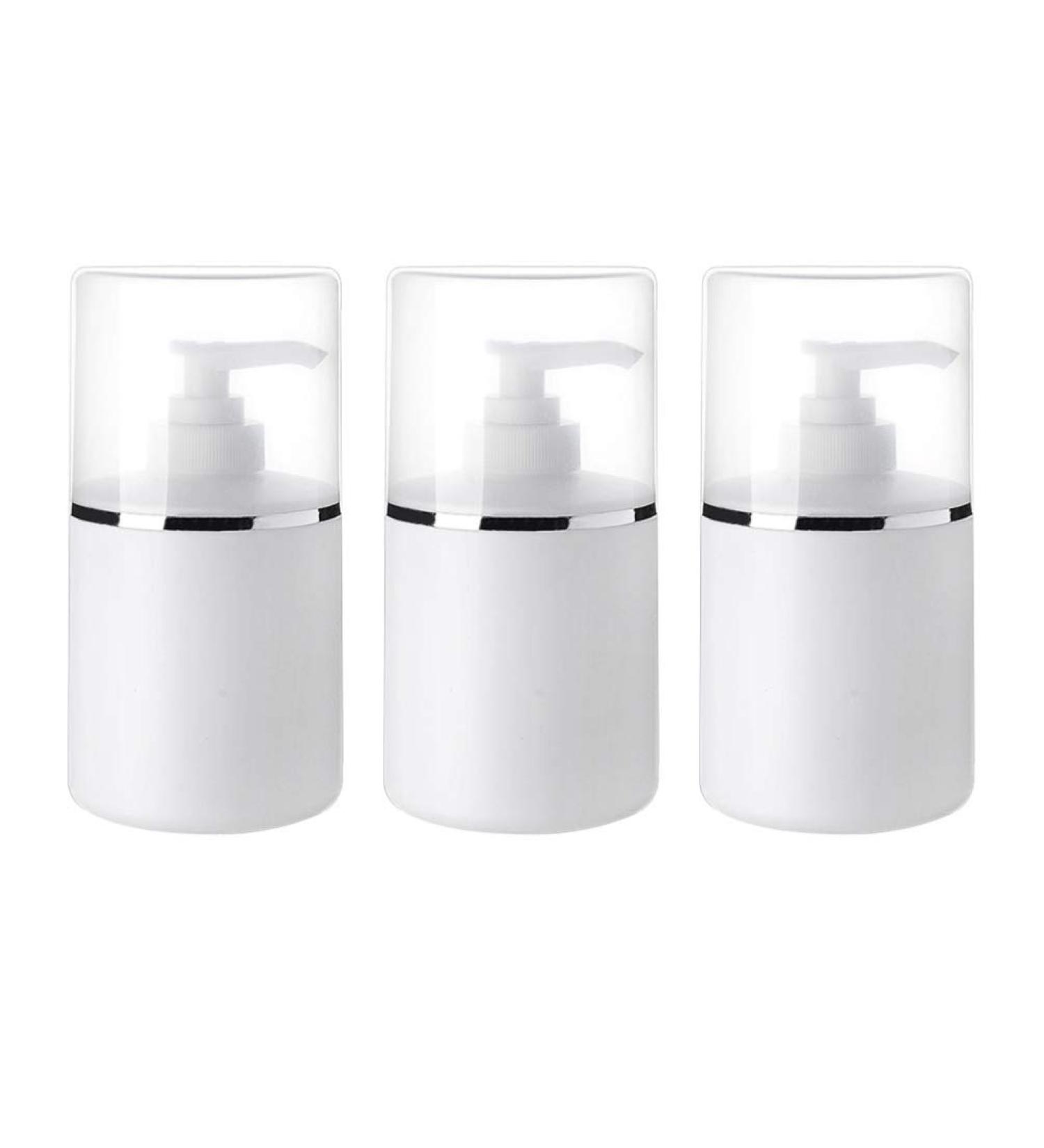 3 STK Refillable Pump Dispensers for Hand Gel Shampoo & Conditioner - 250ml Empty Bottles for Bathroom & Cosmetics - Buy Online on GoSupps.com