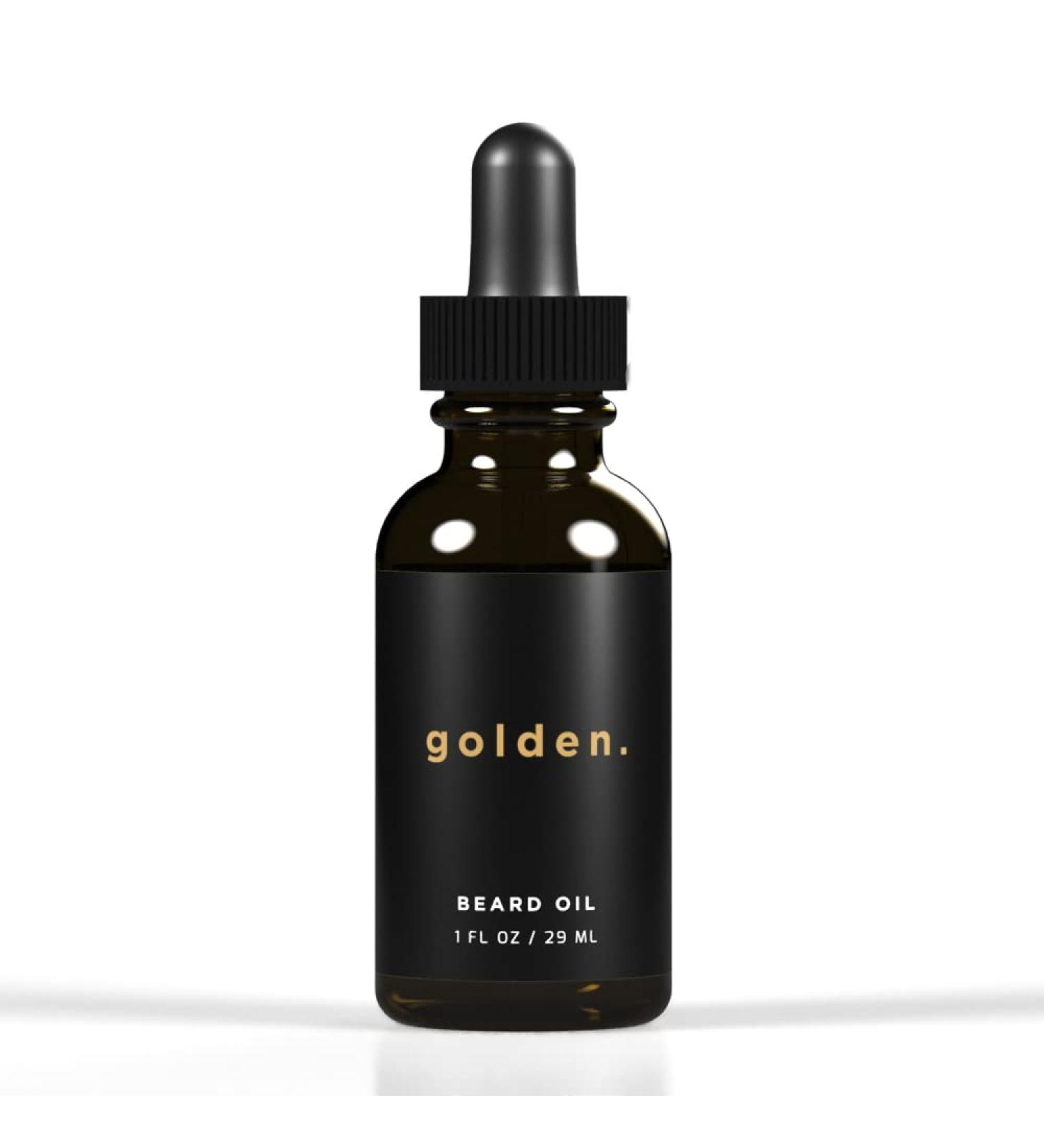 Golden Grooming Co. Beard Oil for Men | Organic Beard Moisturizer & Growth Oil | All-Natural Formula with Vitamin E - 1 fl oz - Buy Online on GoSupps.com