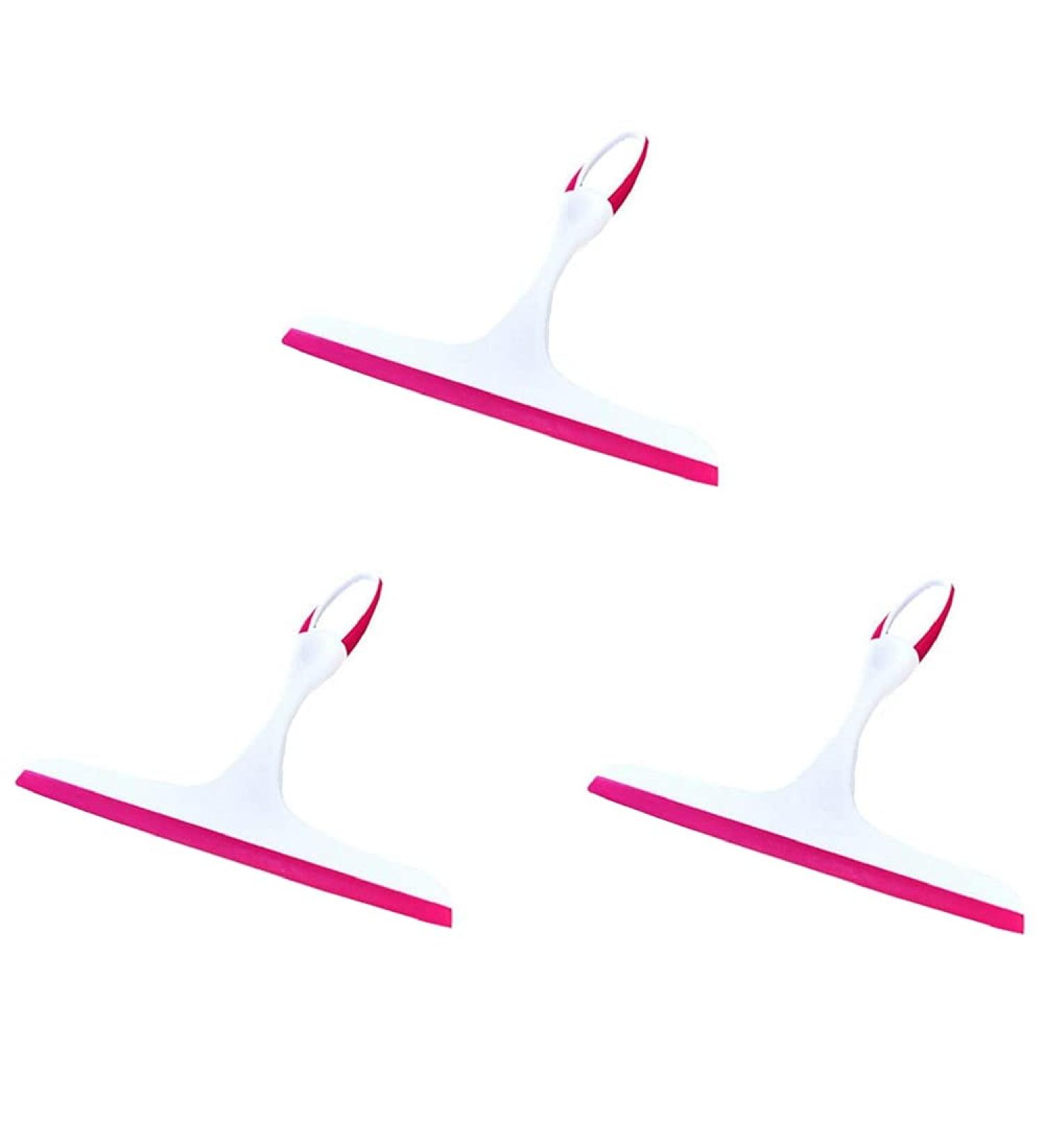 3 Pcs Shower Window Squeegee Silicone Handheld Wiper Car Squeegee Window Cleaner for Bathroom Home Mirrors Floor Window Car Glass (3pcs Rose red) - Buy Online on GoSupps.com