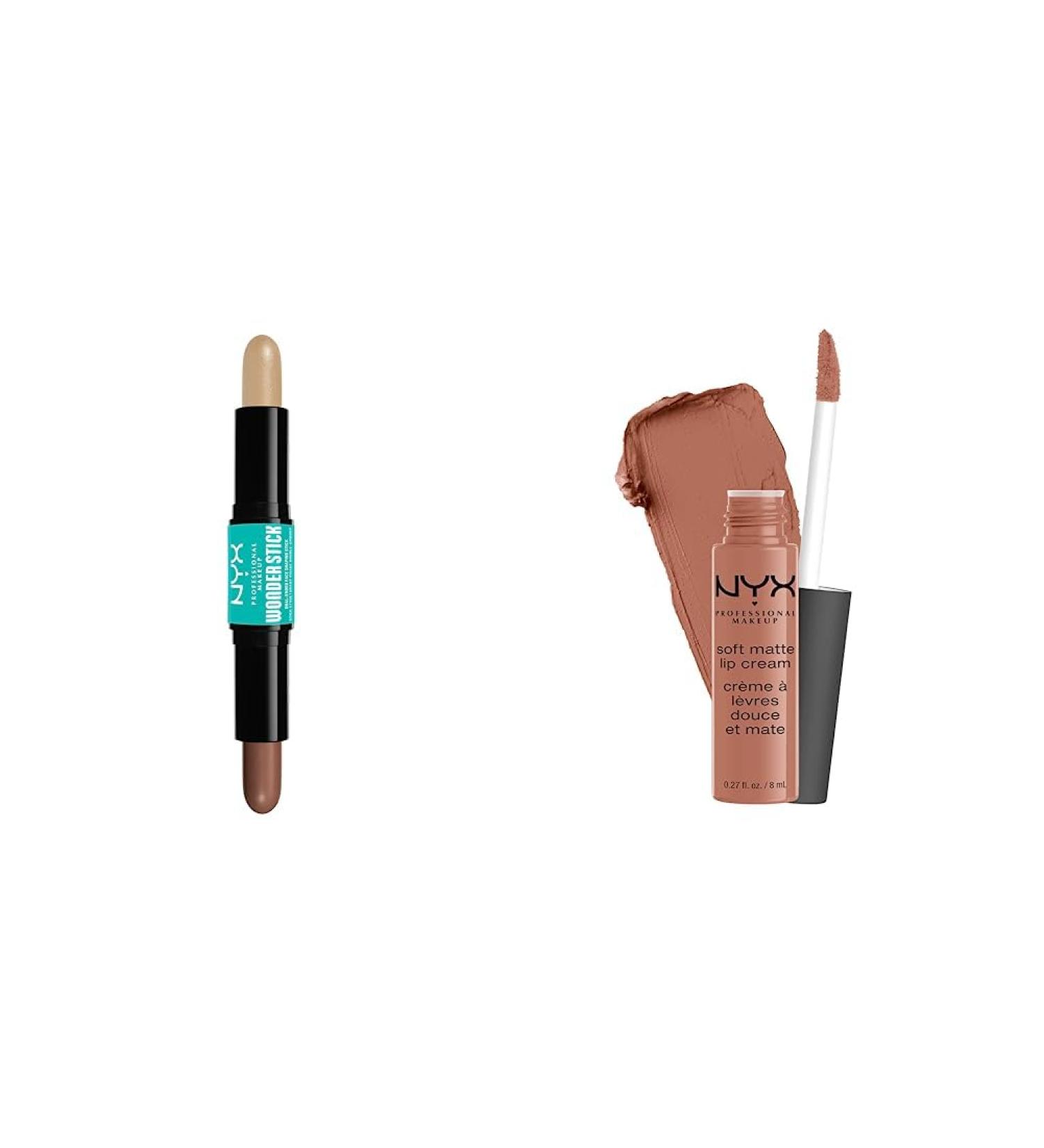 NYX Professional Makeup Highlighter & Contour Stick Set - Soft Matte Lip Cream Bundle - International Shipping Available - Buy Online on GoSupps.com
