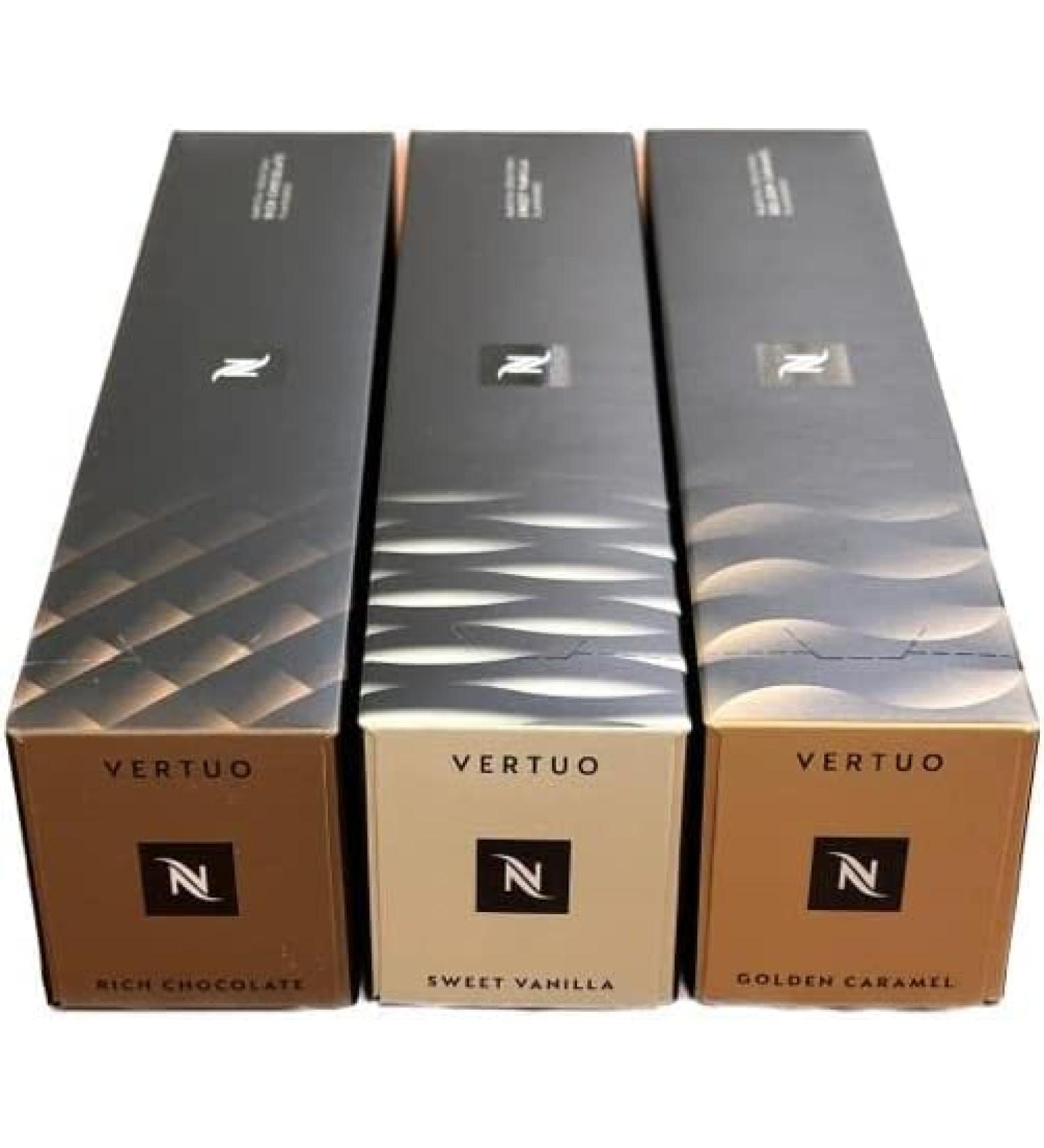  Nespresso Nespresso Vertuo Barista Creations Golden Caramel Sweet Vanilla Rich Chocolate 30 capsules - Buy Online on GoSupps.com