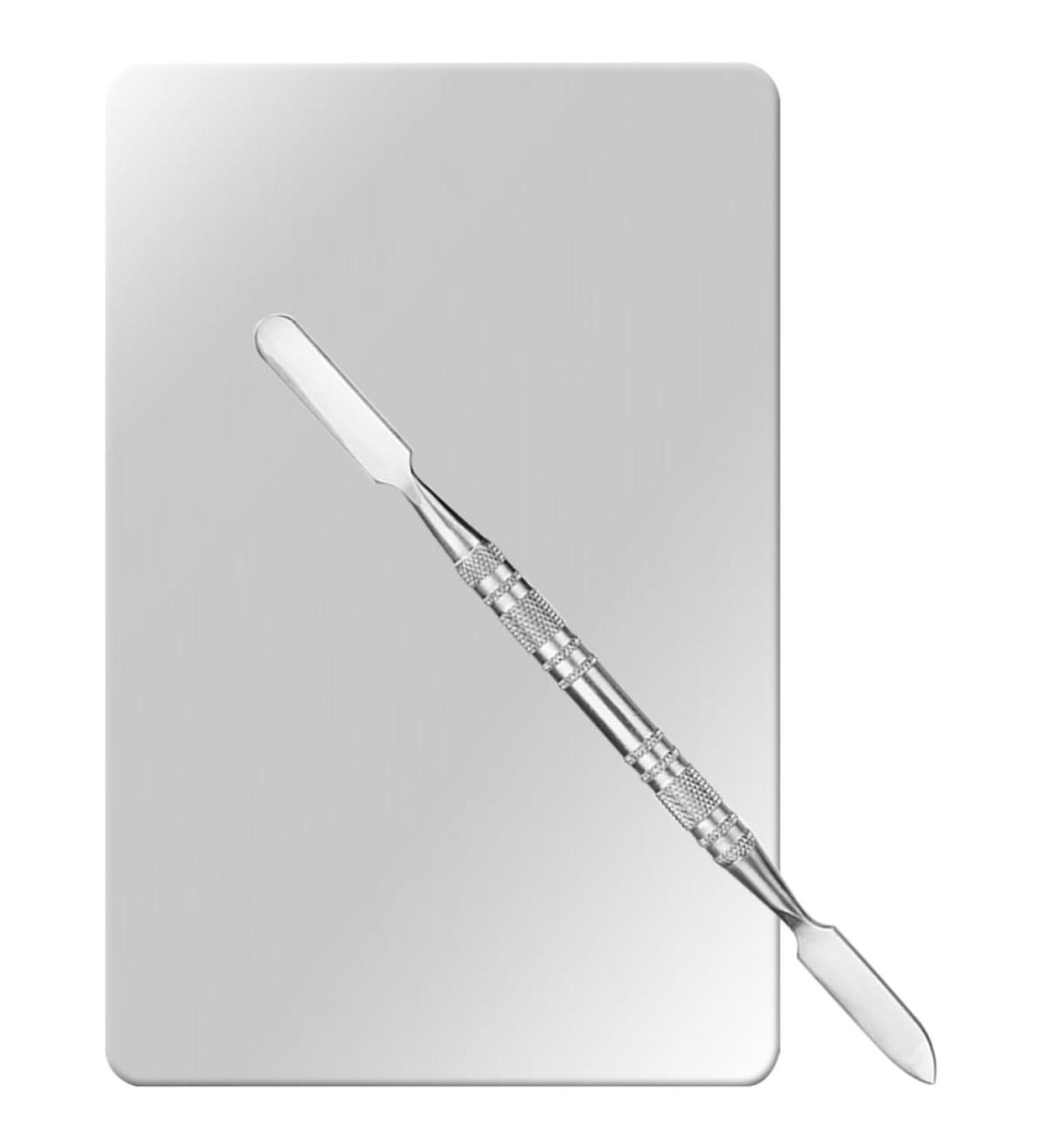 Palette de Maquillage en Acier Inoxydable avec Spatule Kit Cosm tique Portable pour M langer Fond de Teint Pigments et Nail Art Outil Indispensable pour Maquilleurs - Buy Online on GoSupps.com