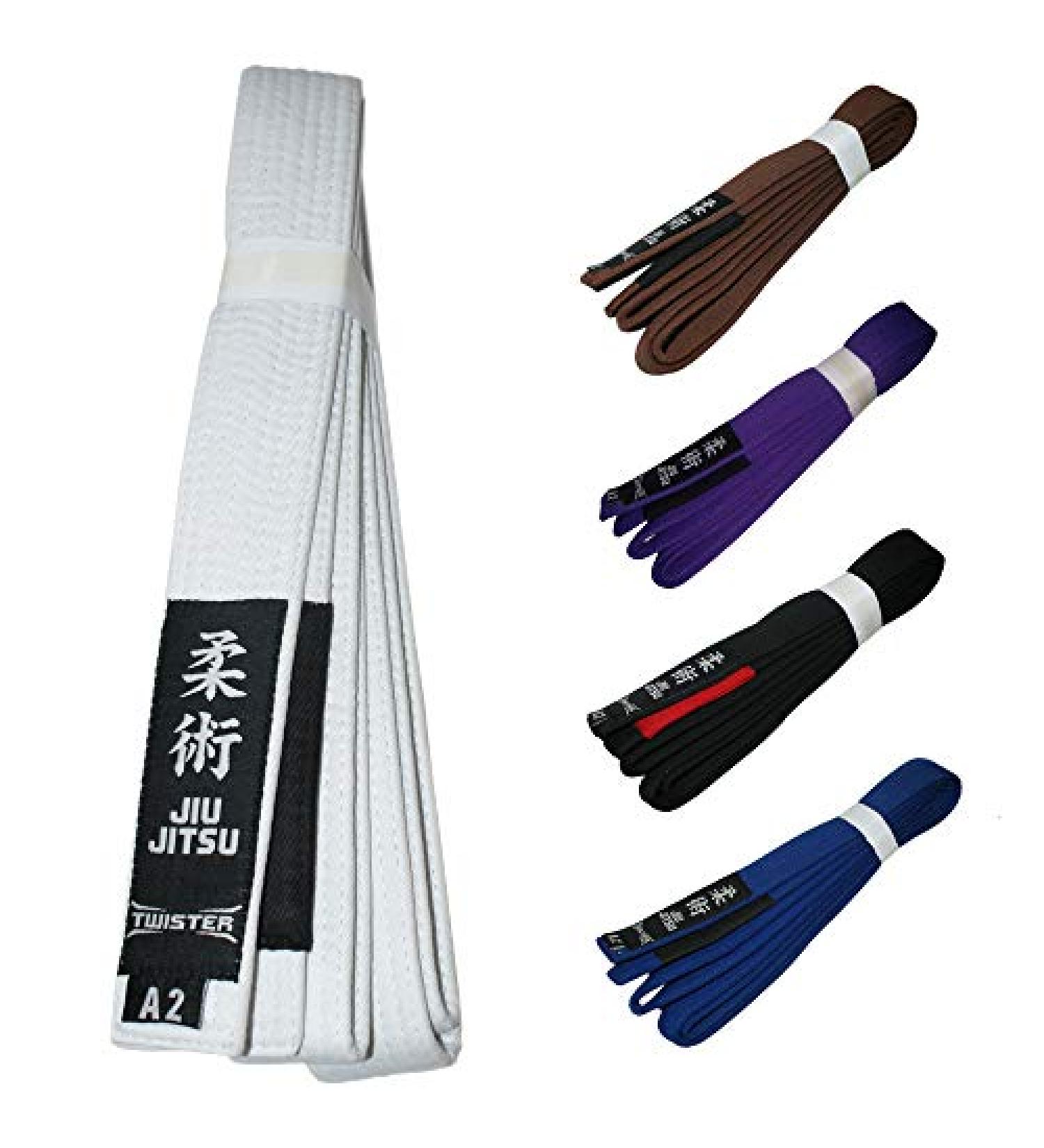 Premium Quality Twister Jiu Jitsu / BJJ Belt - White A2, 1.5 Wide with Woven Patch and 9 Stitching - Professional Grade - Buy Online on GoSupps.com