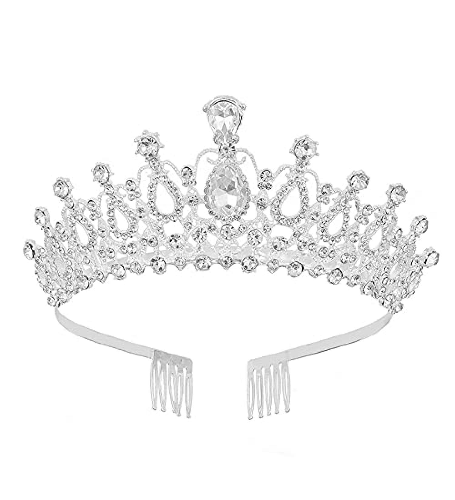 Crystal Rhinestone Tiara Crown - Elegant Bridal Headband for Weddings Proms and Parties | Perfect Gift for Girls & Women - Buy Online on GoSupps.com