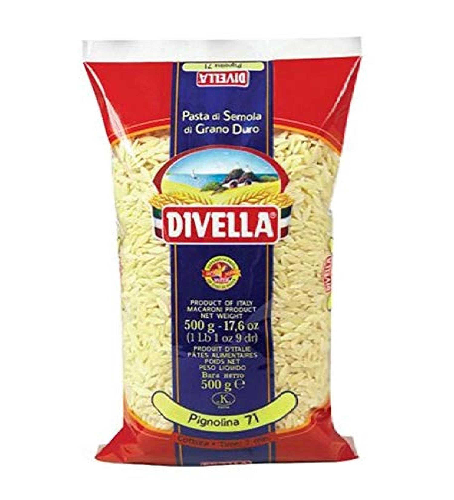 DIVELLA DURUMTARWEGRIESMEELPASTA PIGNOLINA 71 GR 500 X 24