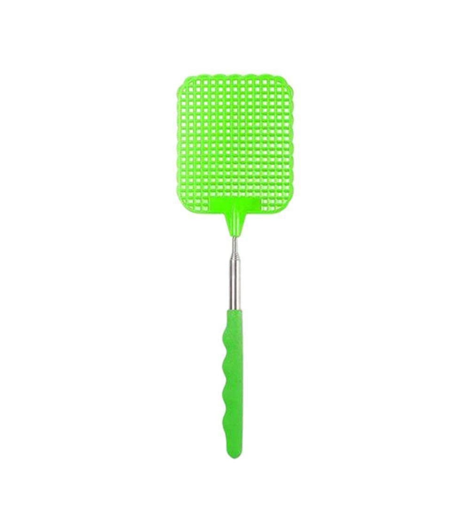 AOLIAO Retractable Fly Swatters Heavy Duty Long Handle Flyswatter Shatter Insect Control Net Shoot for Home Indoor and Outdoor Green