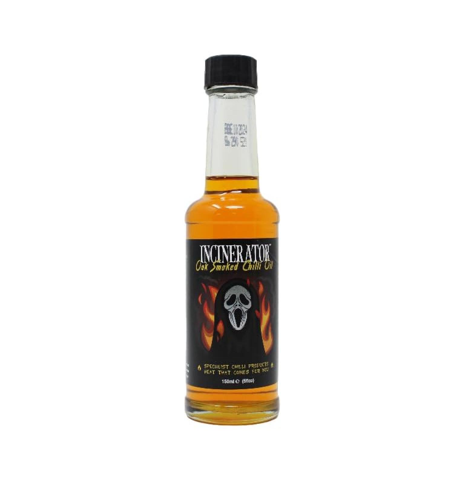 Hot Chilli Oil Oak Smoked Incinerator Pepper Handmade 150ml Grim Readper Food - Buy Online on GoSupps.com