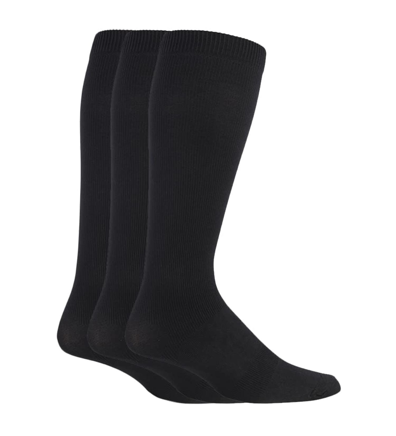 IOMI Men's Travel Compression Socks 3 Pack | DVT Support Flight Socks for Swollen Feet (46-50) - Black - Buy Online on GoSupps.com