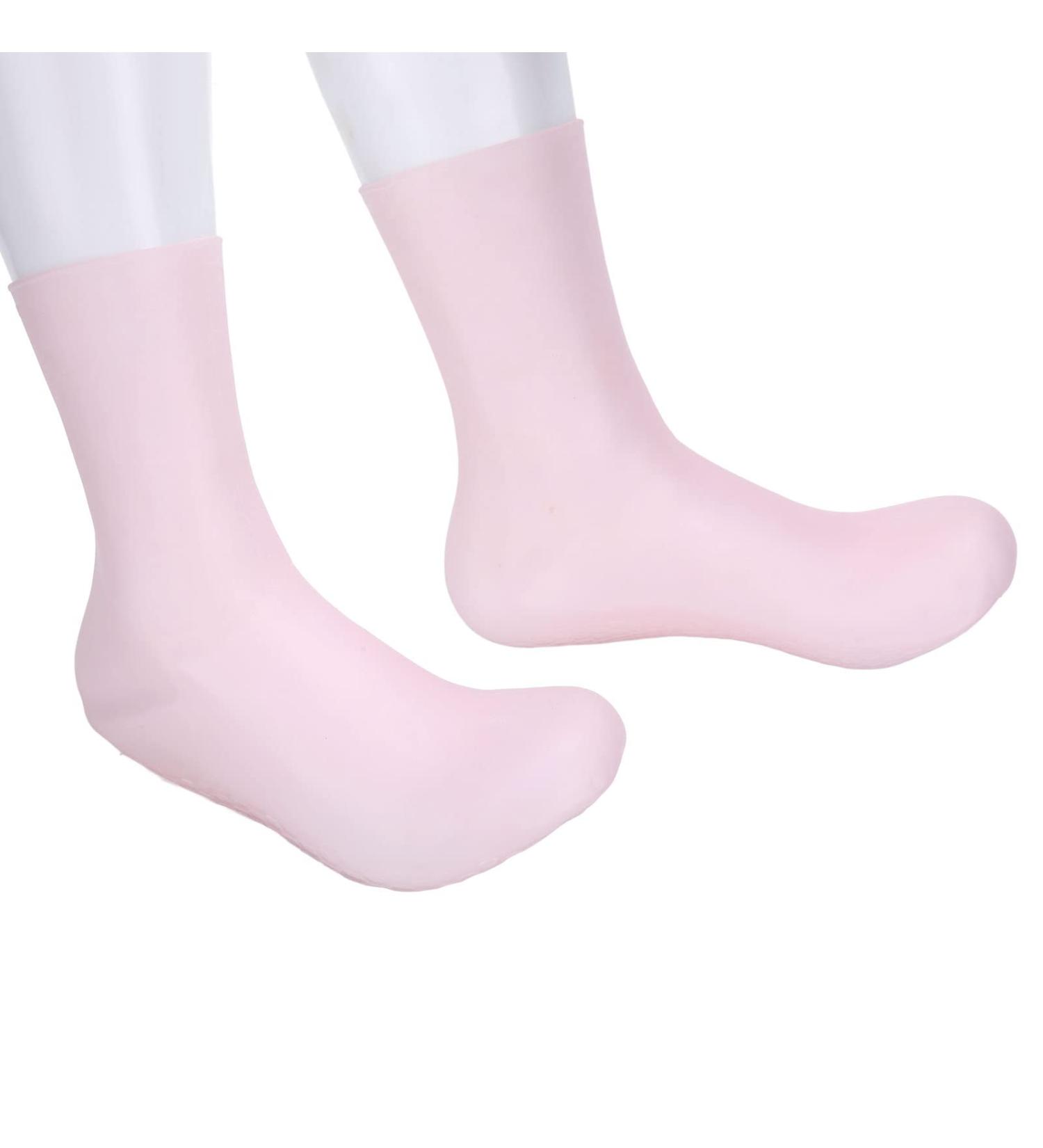 Silicone Socks Shock for Absorption Pressure Silicone Moisturizing Socks Prevent Cracking Silicone Gel Socks for Women and Men(L) - Buy Online on GoSupps.com