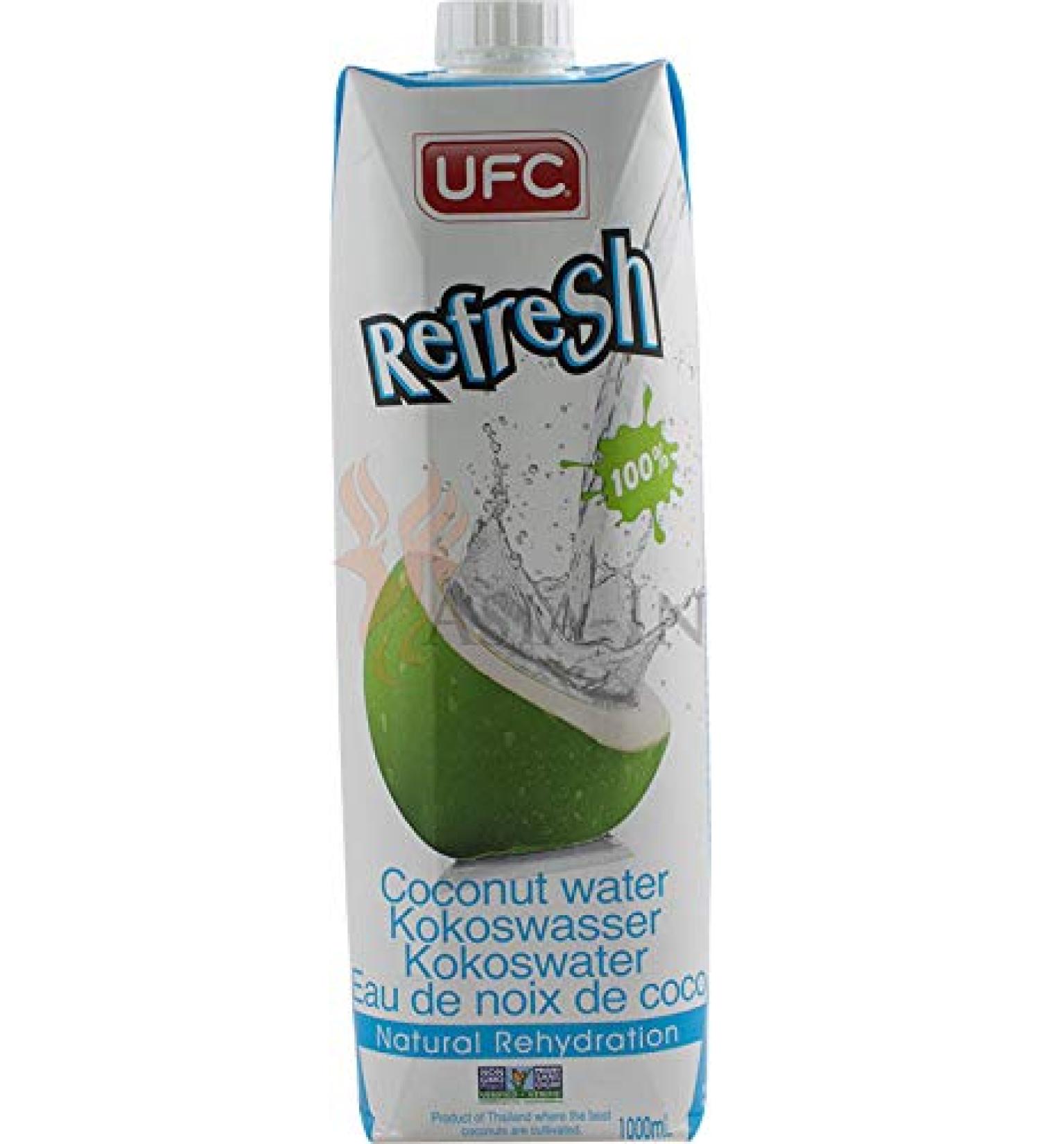 UFC Pure Coconut Water 100% Pure Coconut Water Thailand 1 Liter Coconut Water 12 Pack