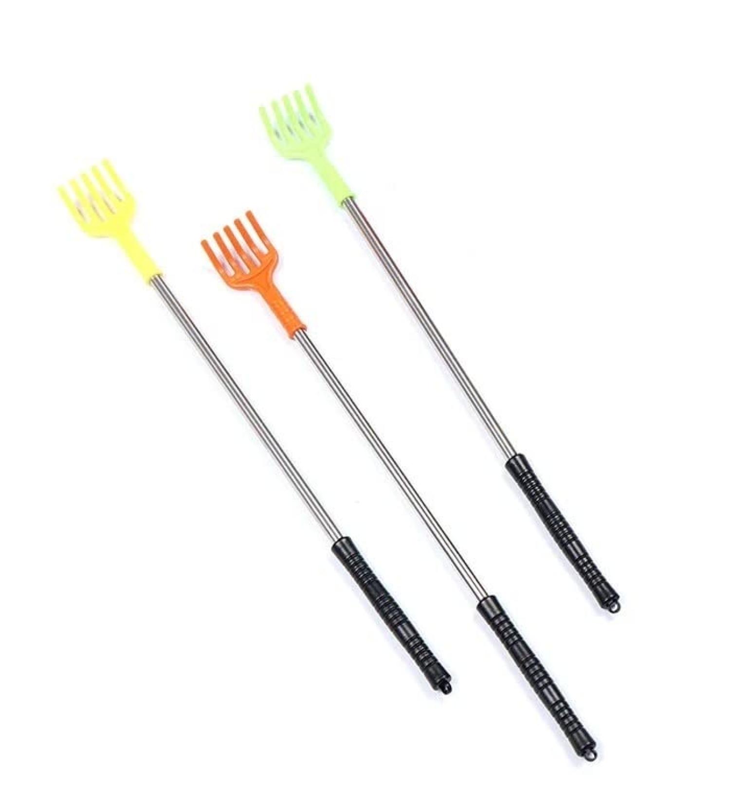 Parence Ergonomic Back Scratcher Set - 3 Long Scraps & 42cm Handle - Multi-Color Massage Device for All Areas of the Back - Buy Online on GoSupps.com
