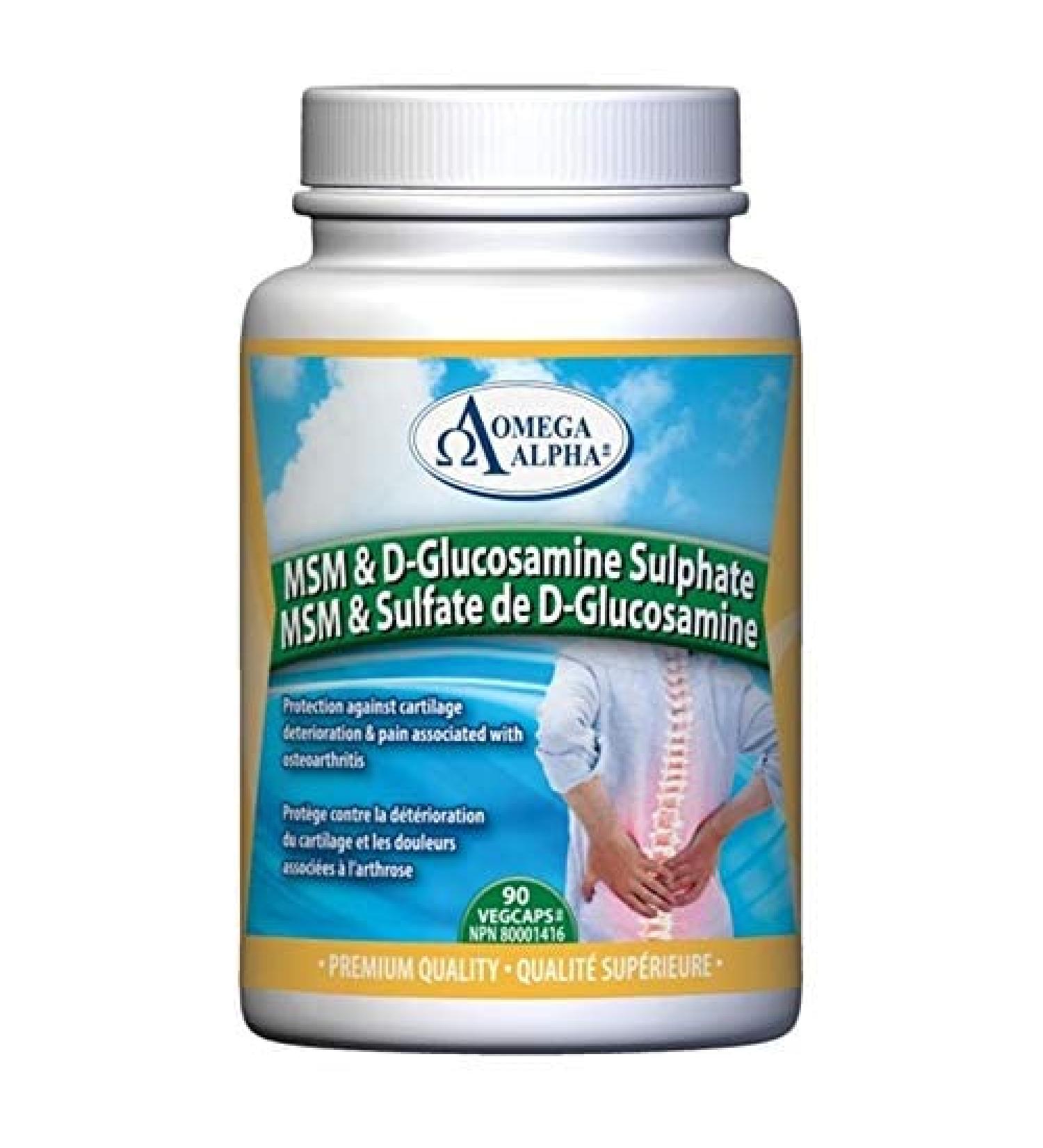 Omega Alpha MSM & D-Glucosamine Sulphate-90 Veg Capsules - Buy Online on GoSupps.com