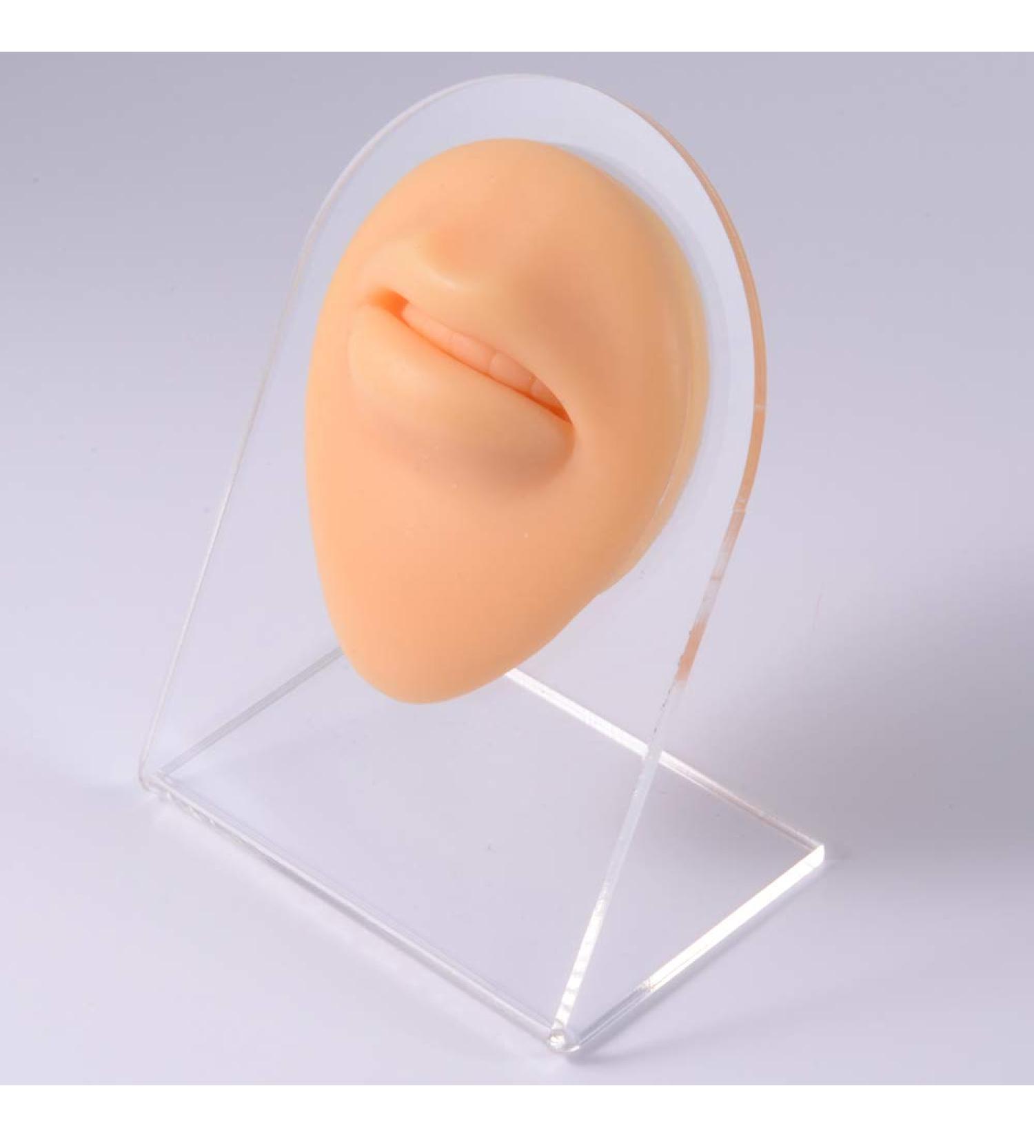 Akatsukiqi 1 x soft silicone for human ear mouth eyes tongue belly button model display simulation for J-Ewelry display Teaching tool (color: fresh mouth)