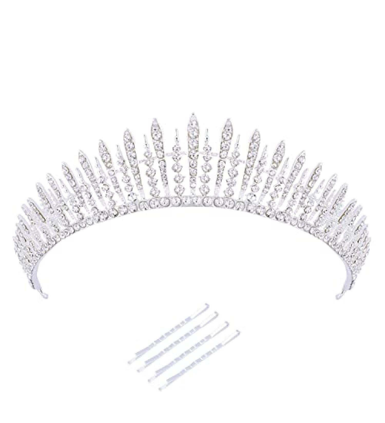 DIDDER Silver Tiara for Women & Girls - Rhinestone Birthday Wedding Crown - Prom Queen/Pageant Headband - Perfect Princess Costume Accessory - Buy Online on GoSupps.com