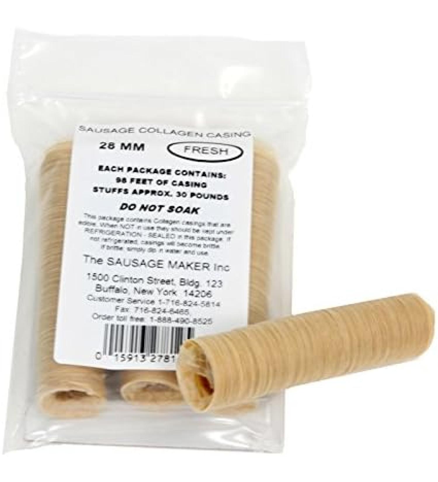 The Sausage Maker - Fresh Collagen Sausage Casings 28mm (1 1/8") 4 Unit Count Half Strands - Buy Online on GoSupps.com