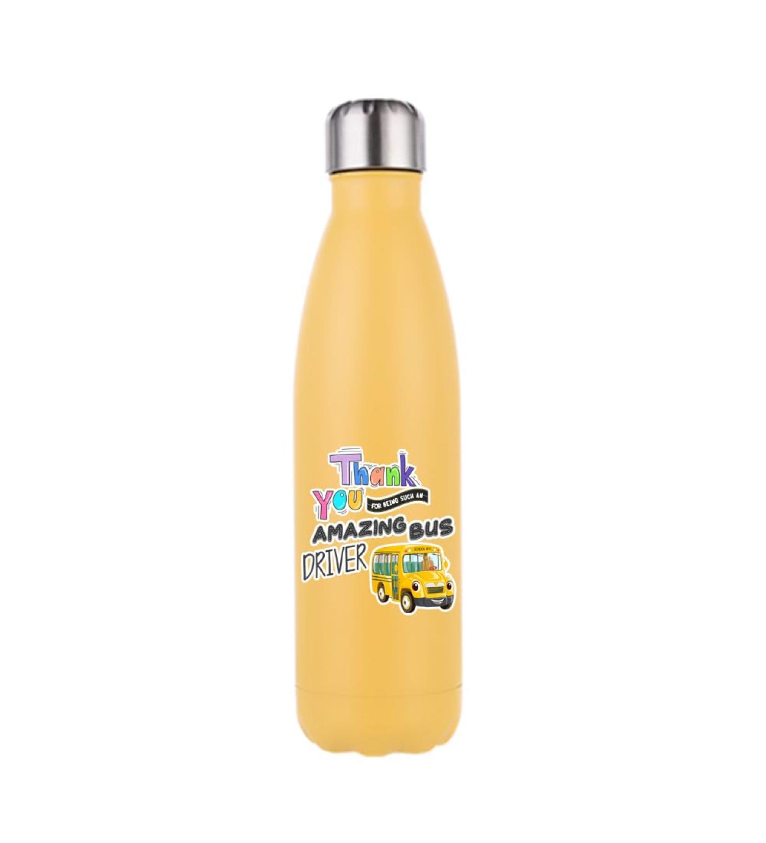 School Bus Driver Gift Thank You for Being Such an Amazing Bus Driver Appreciation Gift 500 ML Double Walled Insulated Stainless Steel Cola Bottle. (Matt Yellow) - Buy Online on GoSupps.com