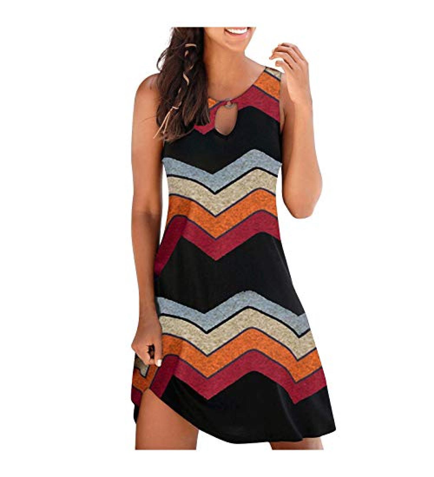 Gufesf Summer Dresses for Women - Casual Boho Tshirt Dress - Floral Aq-a-red XX-Large - Buy Online on GoSupps.com