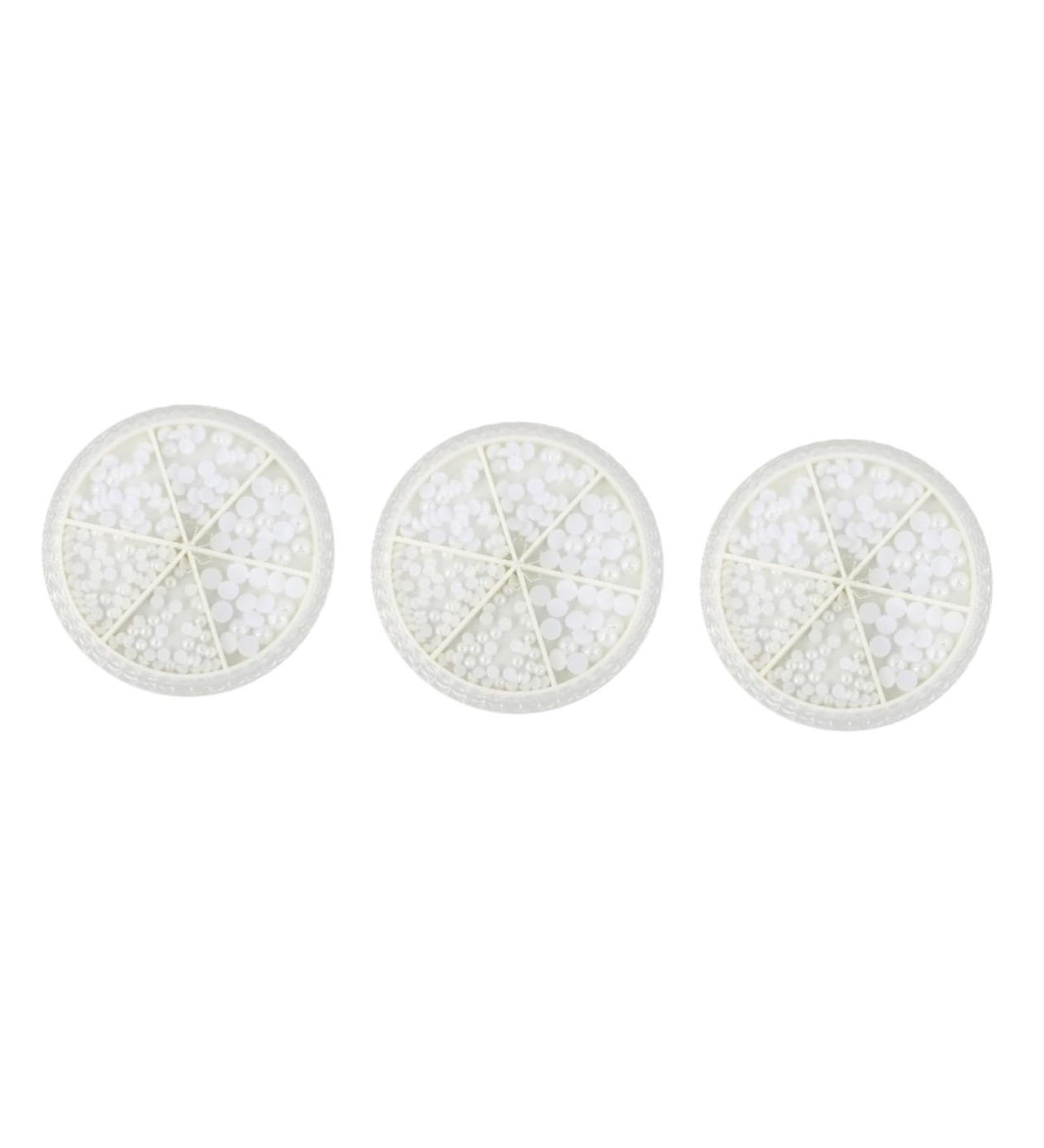 FRCOLOR 3 Boxes Nail Decorations Nail Gemstones Manicure Charm Gemstones Mass Ornament Accessories for Manicure Nail Art Decor Bulk Jewel Jewellery Decorate 3D Pearl ABS White - Buy Online on GoSupps.com