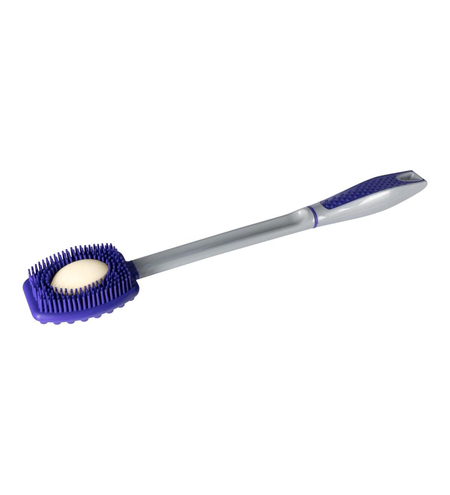 TRI Silicone Wellness Brush - Long Handle Bath & Back Brush Massage Shower Tool Cream Application Aid - Buy Online on GoSupps.com