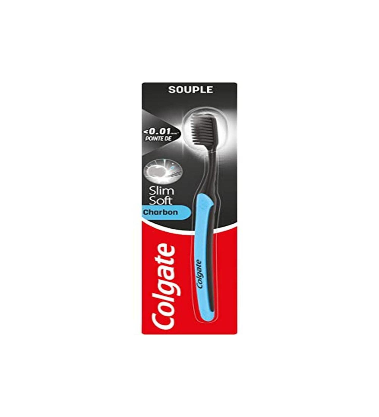 Colgate Slim Soft Active Charcoal Toothbrush | Soft Bristles for Precise Cleaning - International Shipping Available - Buy Online on GoSupps.com