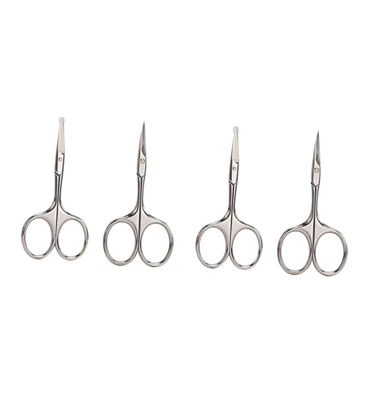 FOMIYES 4 Pcs Beard Trimming Scissors Set - Eyelash Eyebrow & Nose Hair Trimmers for Men | Precision Grooming Tools | Safe & Compact 9.2x4.5cm - Buy Online on GoSupps.com
