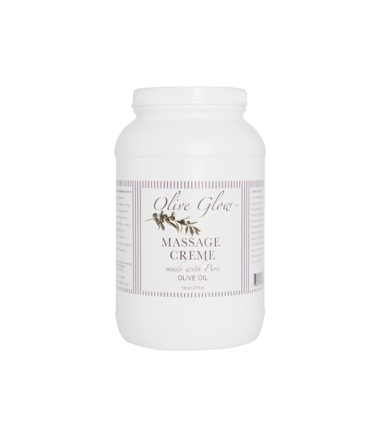 Olive Glow Massage Cream - Professional Grade Olive Oil Lotion for Dry Skin Repair & Muscle Relief | 1 Gallon - Buy Online on GoSupps.com