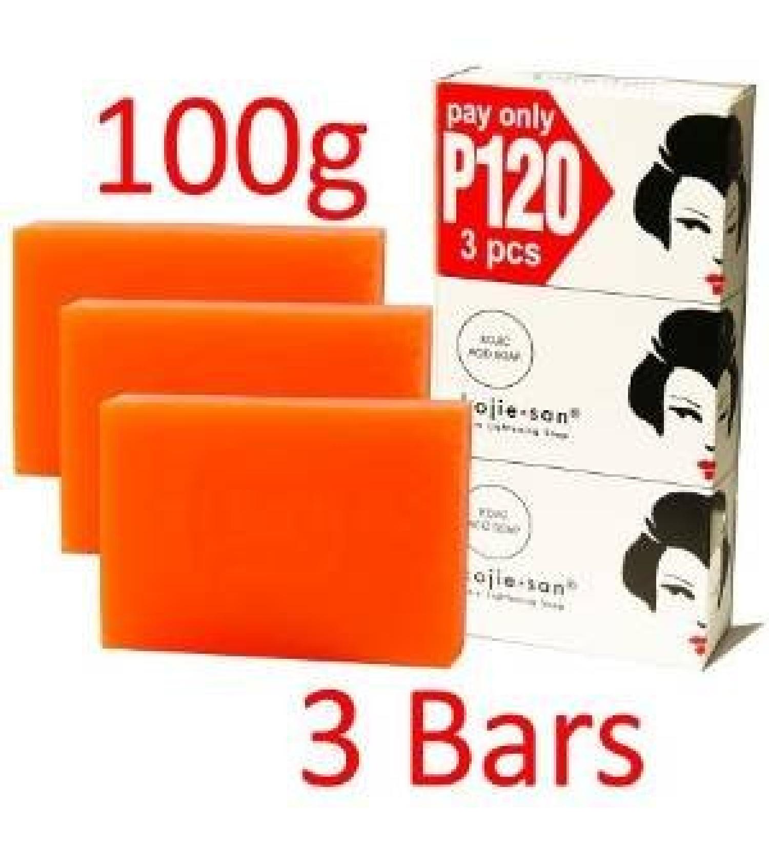  Kojie San Kojie San Skin Brightening Kojic Acid 3 Bars Soap 100g Fades Age Spots Freckles and Other Signs of Sun Damage Heals Acne Spots and Erases Scars and Red Marks - Buy Online on GoSupps.com