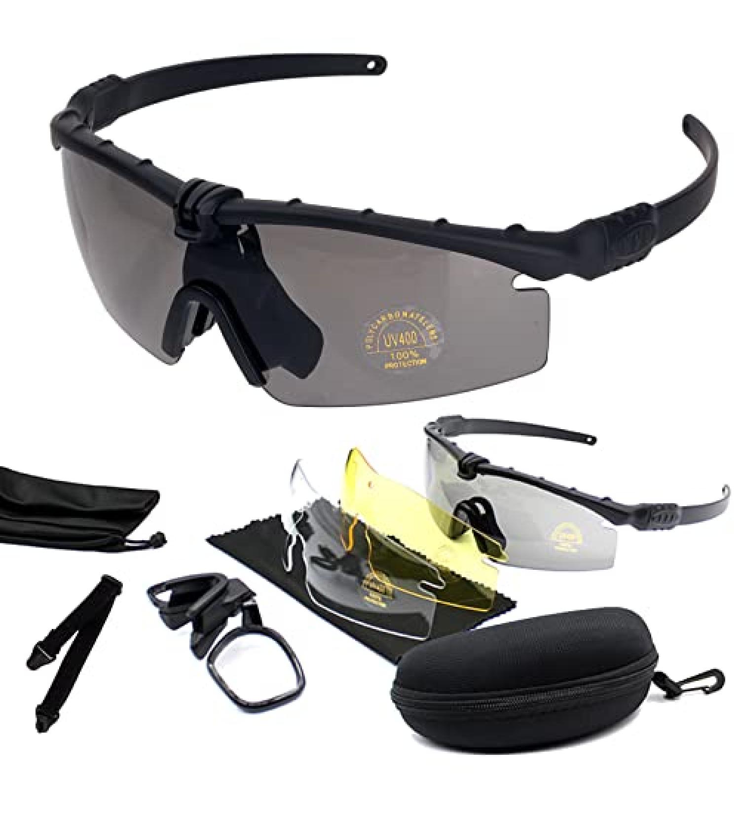 ToopMount Sports Goggles: Anti-Fog Sunglasses with 3 Interchangeable Lens - Black - Buy Online on GoSupps.com