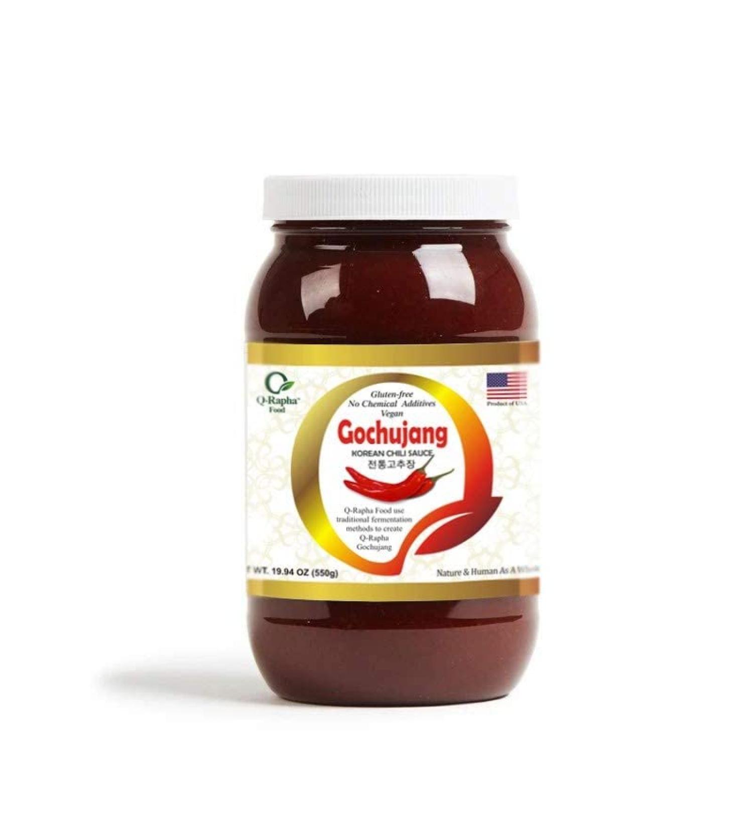 Q-Rapha Premium Korean Gochujang Chili Paste - Gluten-Free, Non-GMO, Unpasteurized Artisanal - 19.9 oz - Buy Online on GoSupps.com