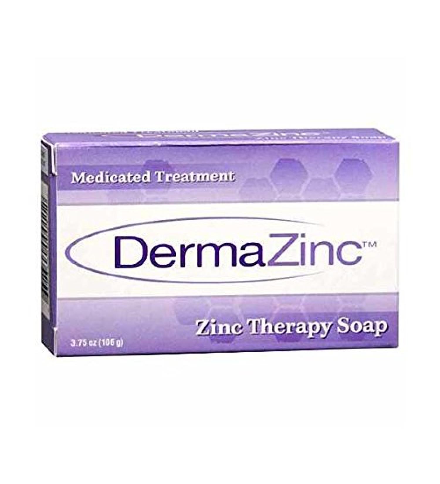 DermaZinc Zinc Therapy Soap Medicated Treatment 4.25 Ounce (120 grams) Per Bar - 5 Bars