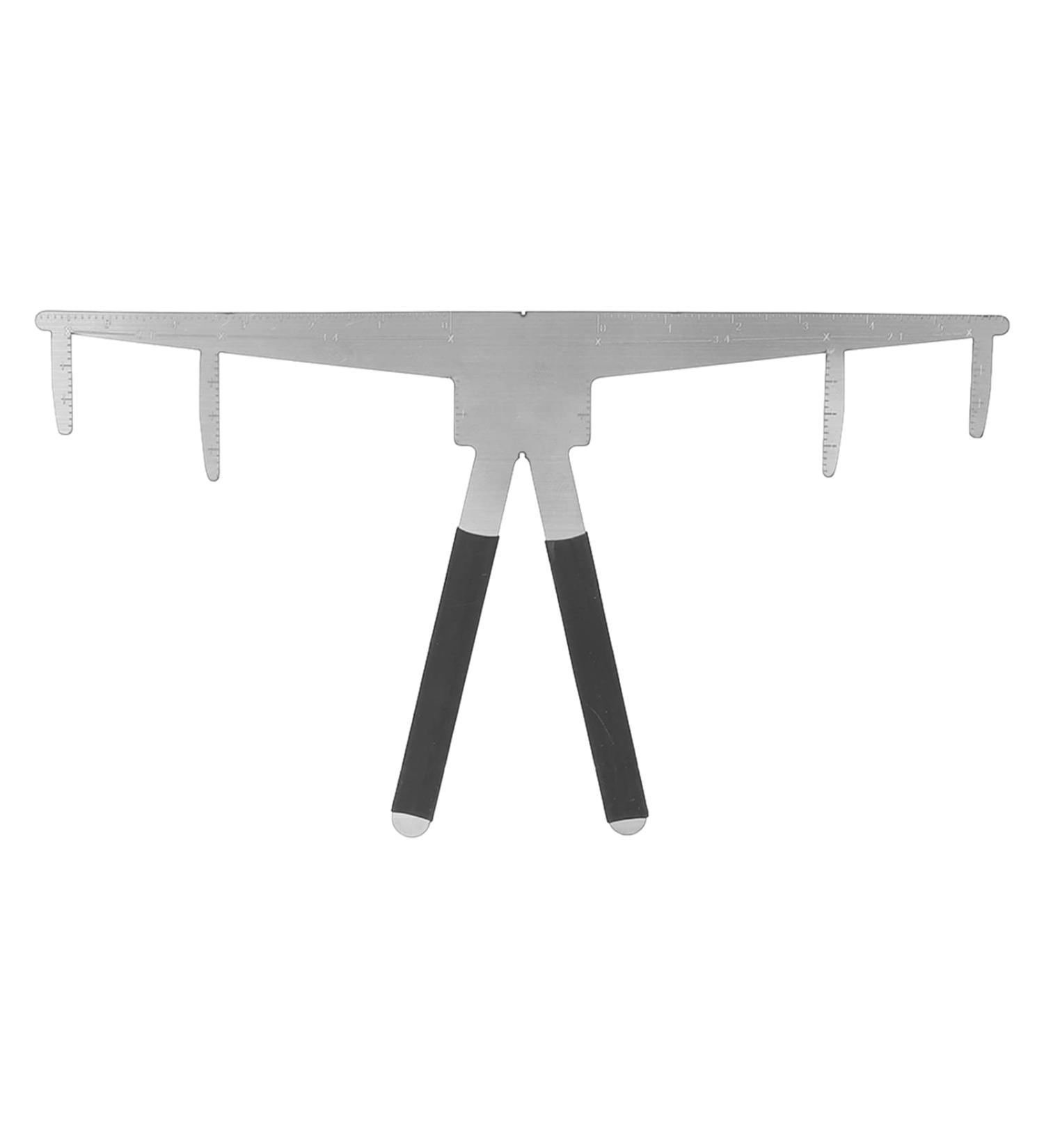 Three-Point Positioning Eyebrow Ruler - Portable Stainless Steel Caliper Tool for Accurate Measurements - Buy Online on GoSupps.com