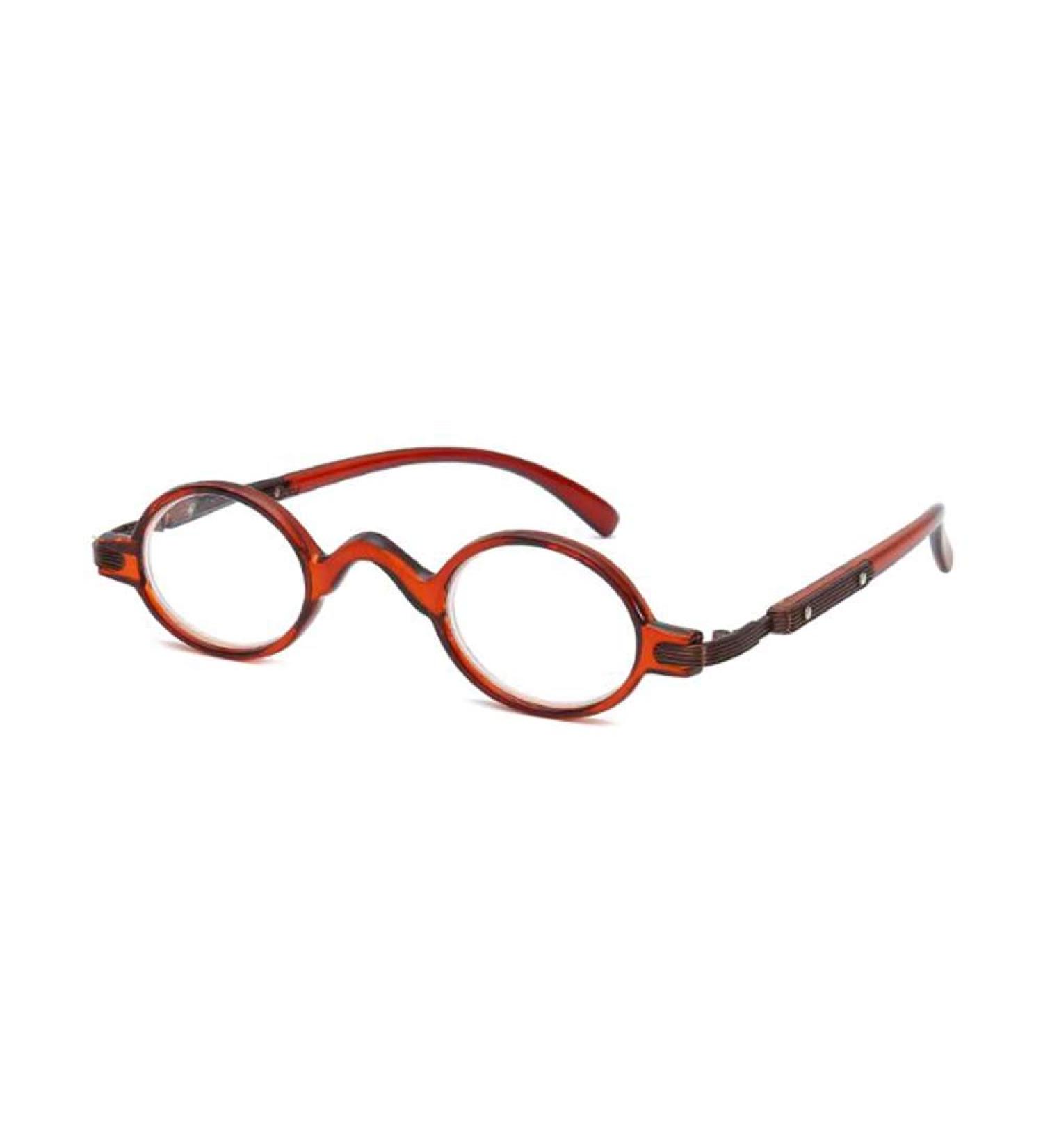 Shop GEMSeven Vintage Small Round Frame Reading Glasses - Coffee +2.5 | Stylish & Comfortable International Shipping - Buy Online on GoSupps.com