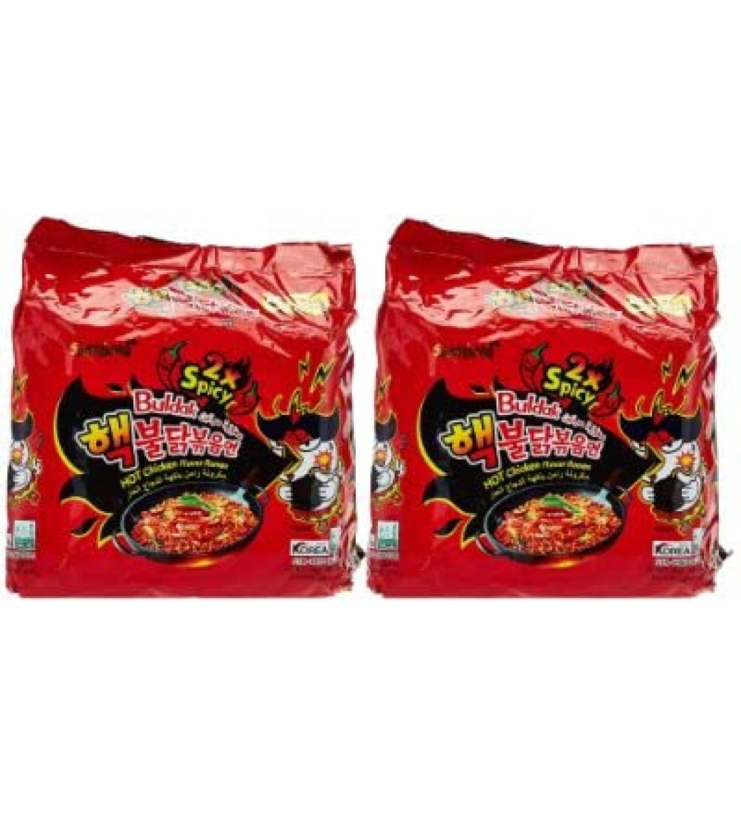 Gharana Swaad Ka Khazaana SAMYANG Spicy Hot (2x Spicy) Hot Chicken Flavour Ramen Noodles 2x Spicy Korean Ramen Noodles - Pack of 10 1 1400.0 gram - Buy Online on GoSupps.com