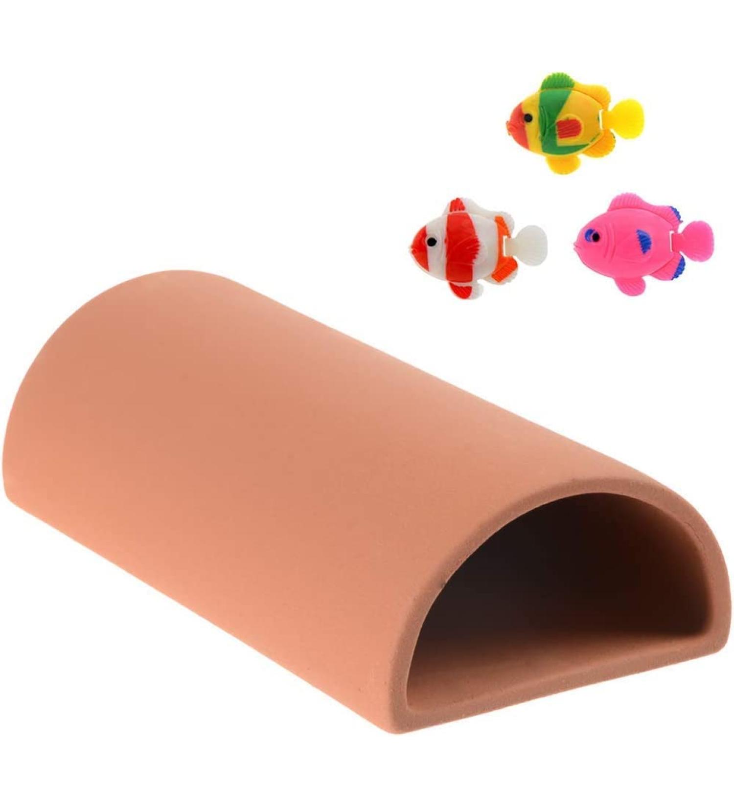 Uotyle Aquarium Ceramic Cave - Perfect Decoration & Hiding Spot for Small Fish | International Shipping - Buy Online on GoSupps.com