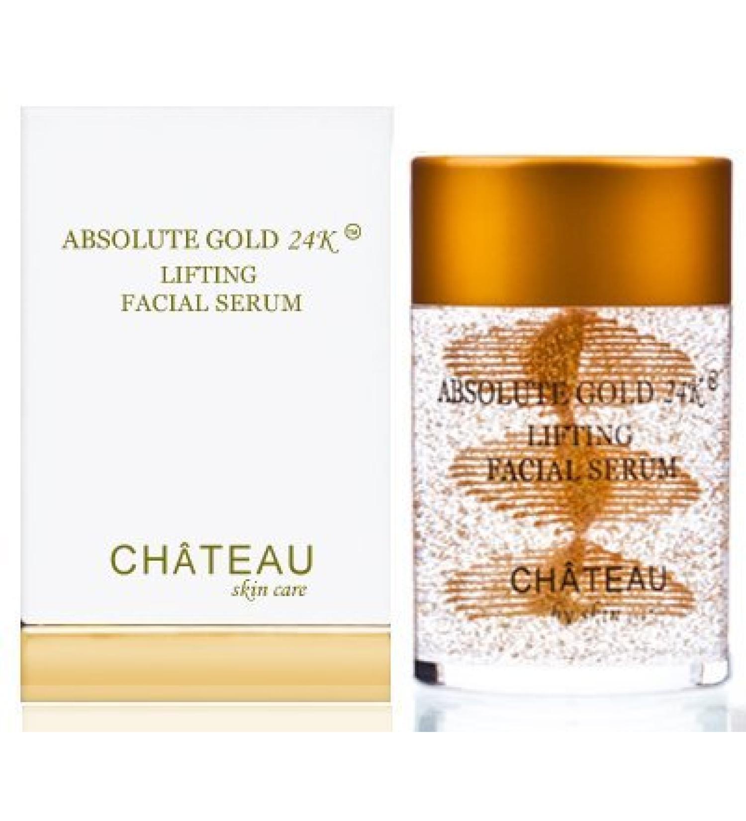 ABSOLUTE GOLD 24K Lifting Facial Serum - 24K Gold Silk Peptides & Hyaluronic Acid | Fragrance-Free Cruelty-Free All Skin Types - 2 fl. oz - Buy Online on GoSupps.com