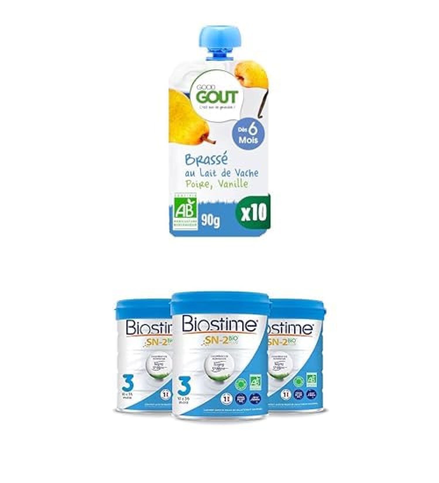 Biostime SN-2 Bio Plus Laits Infantiles Bio 3 me ge en poudre de 10 36 Mois 800 G - Lot De 3 ET GOOD GO T - Brass Au Lait De Vache - Dessert B b - D s 6 Mois - Poire Vanille